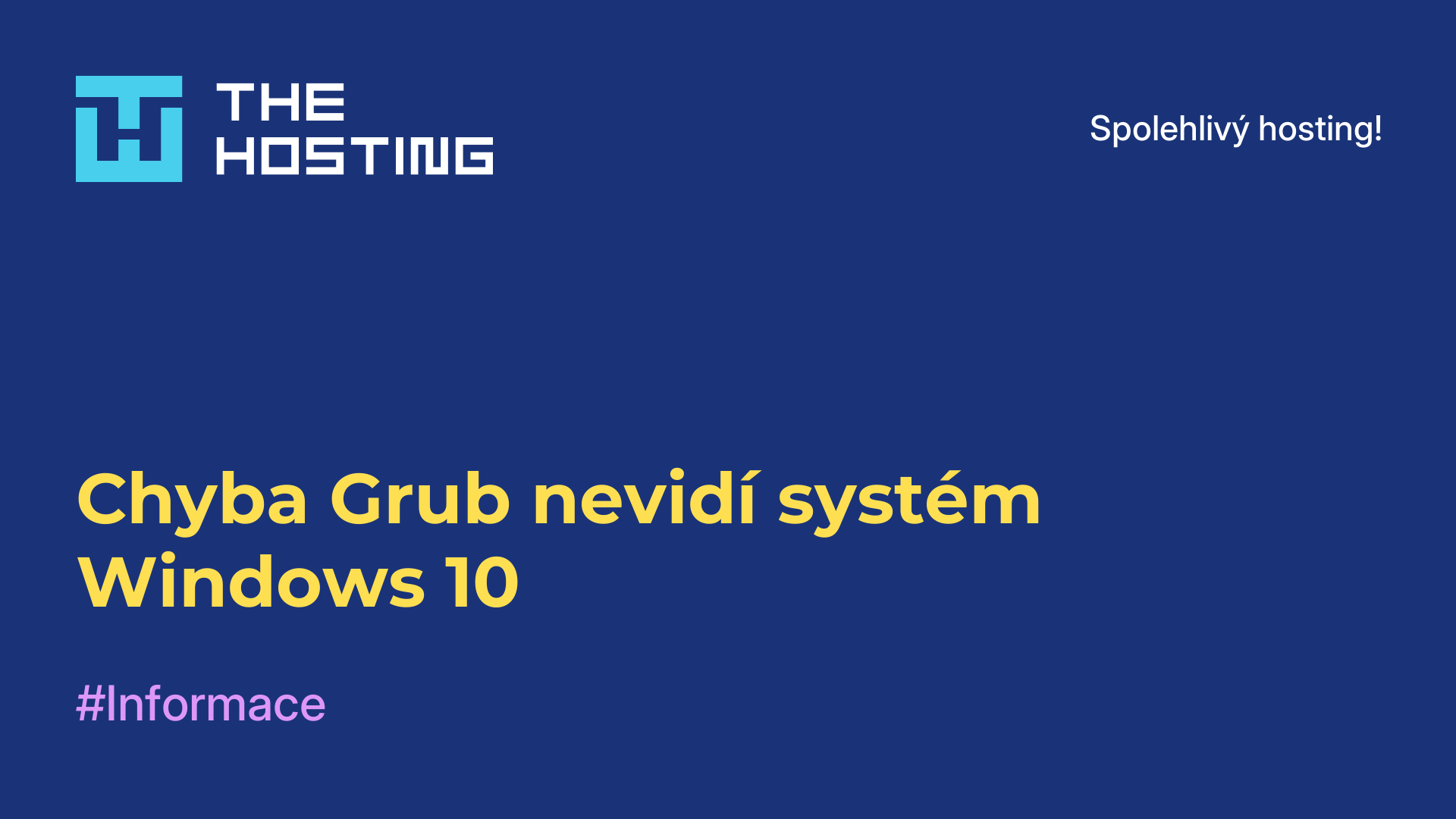 Chyba Grub nevidí systém Windows 10