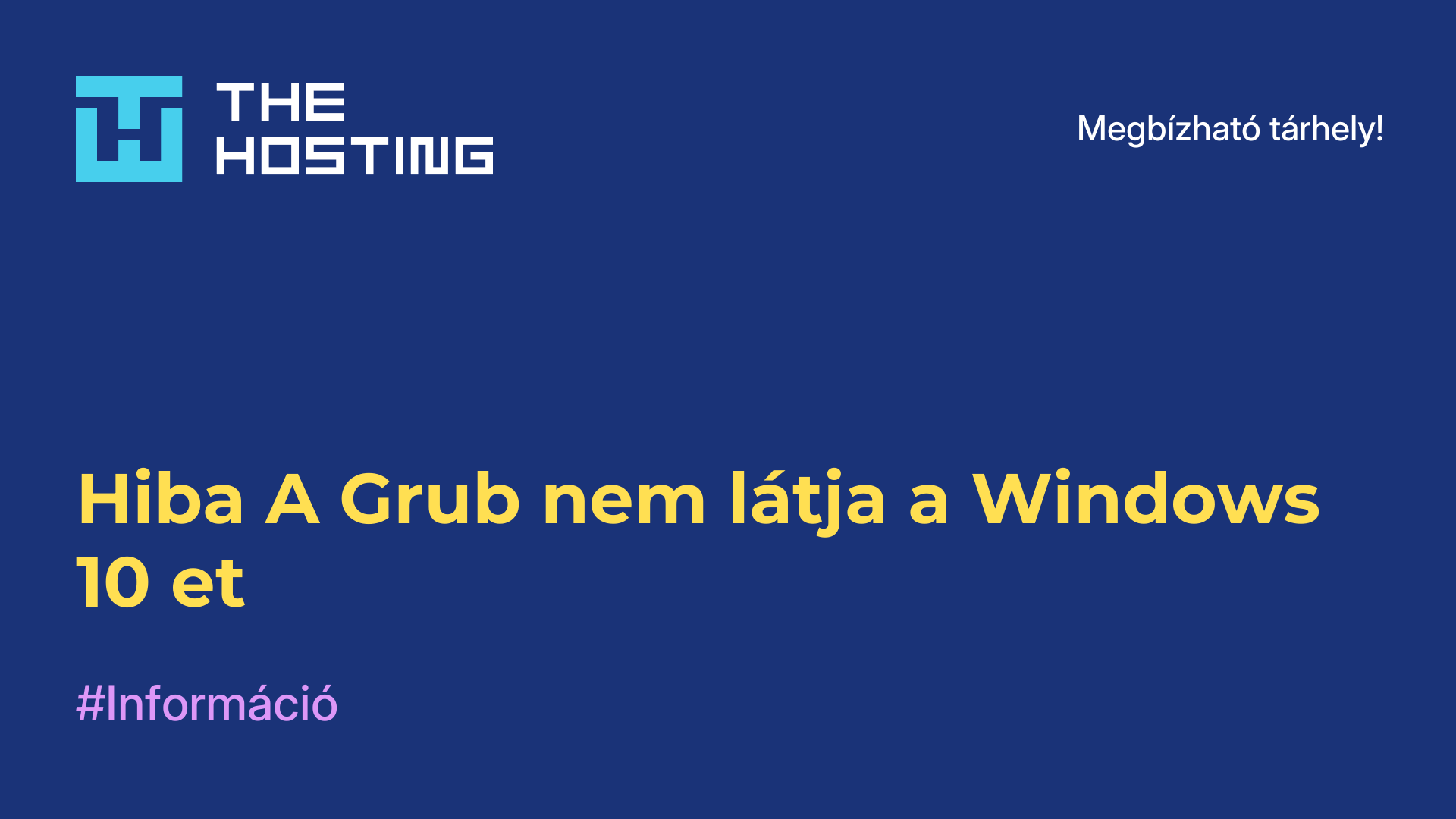 Hiba A Grub nem látja a Windows 10-et