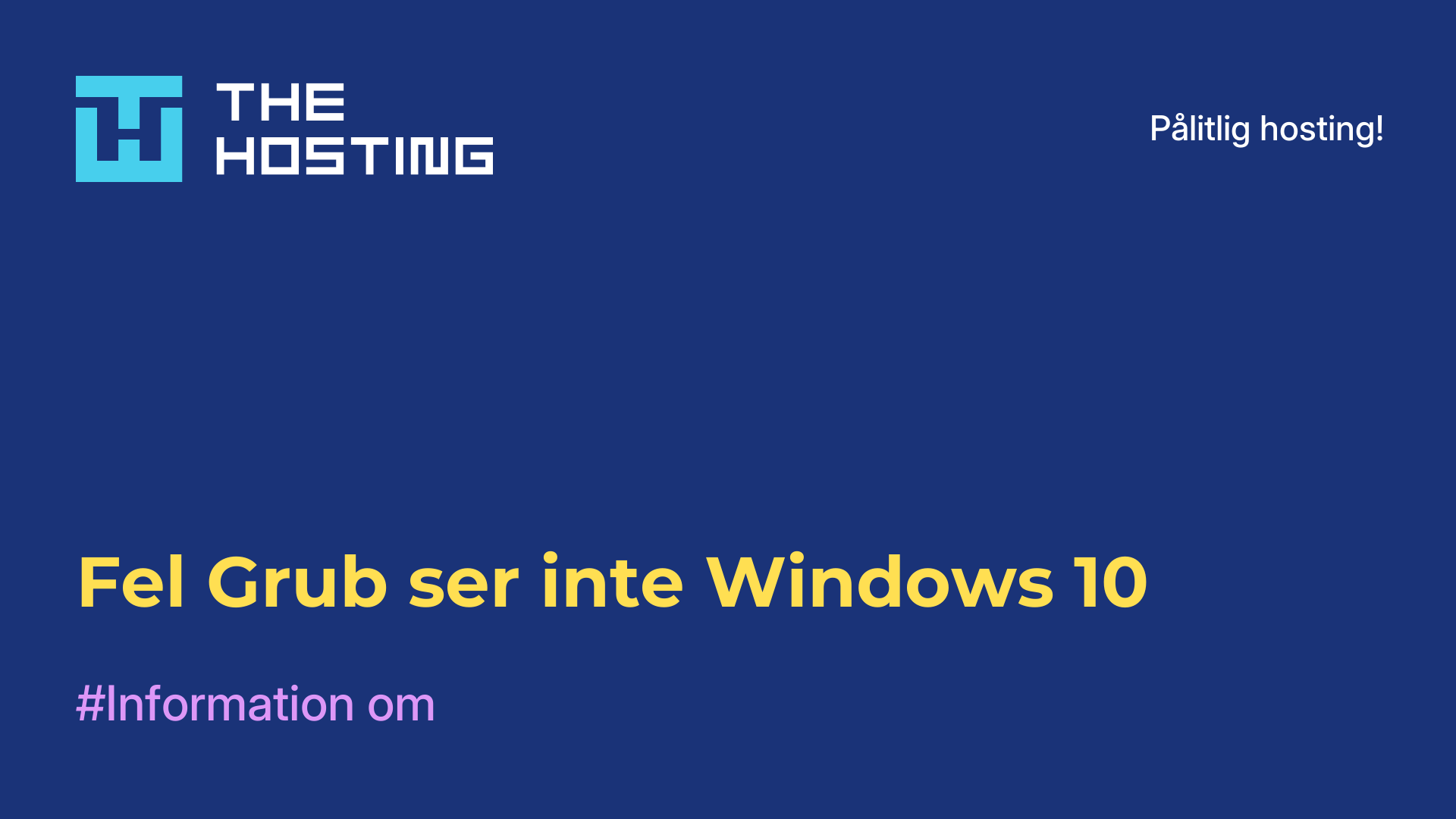 Fel Grub ser inte Windows 10