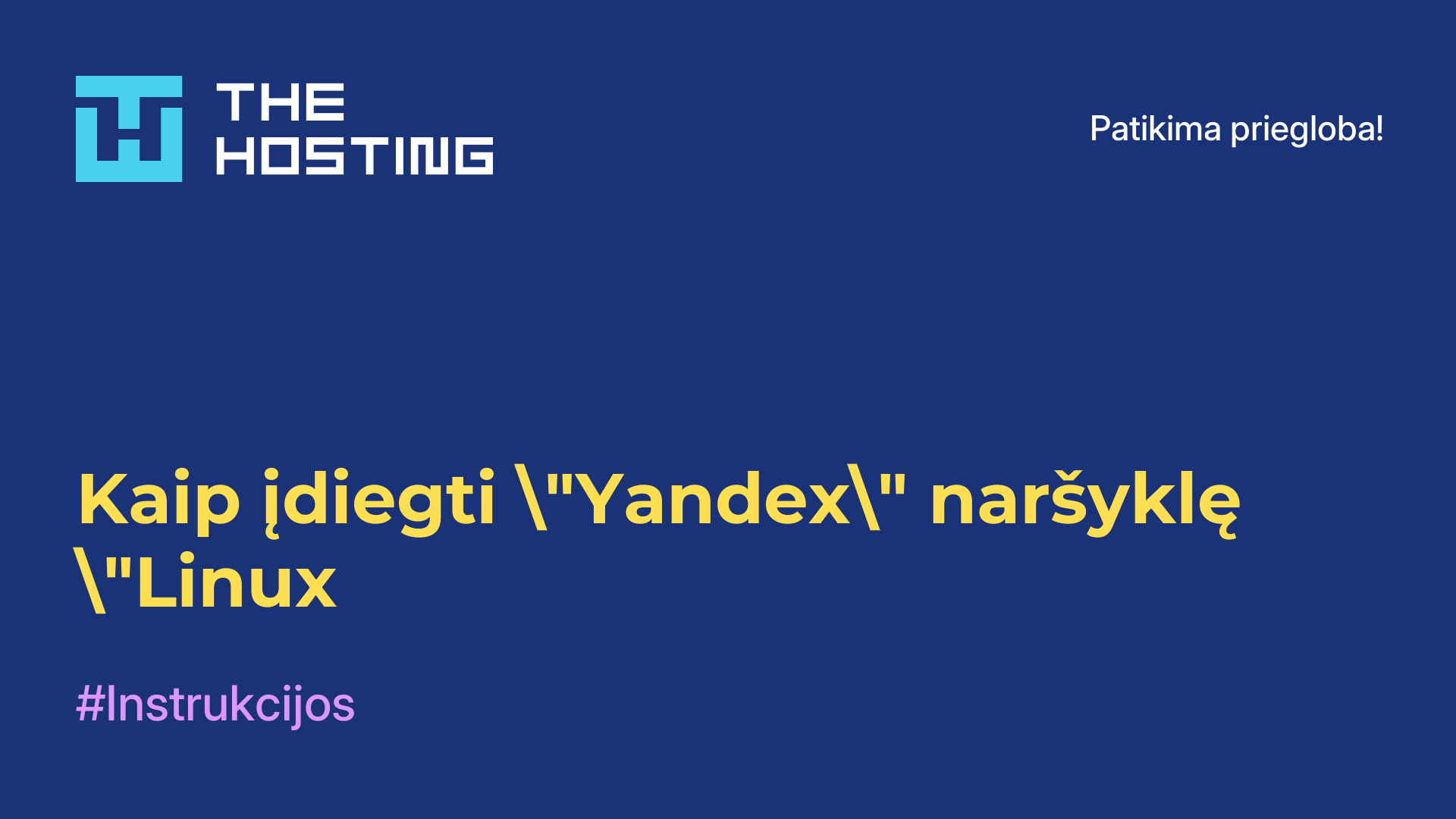 Kaip įdiegti "Yandex" naršyklę "Linux