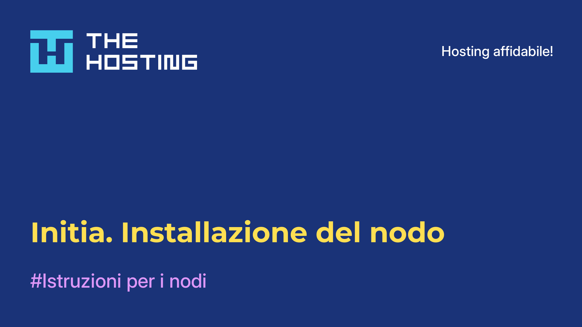 Initia. Installazione del nodo