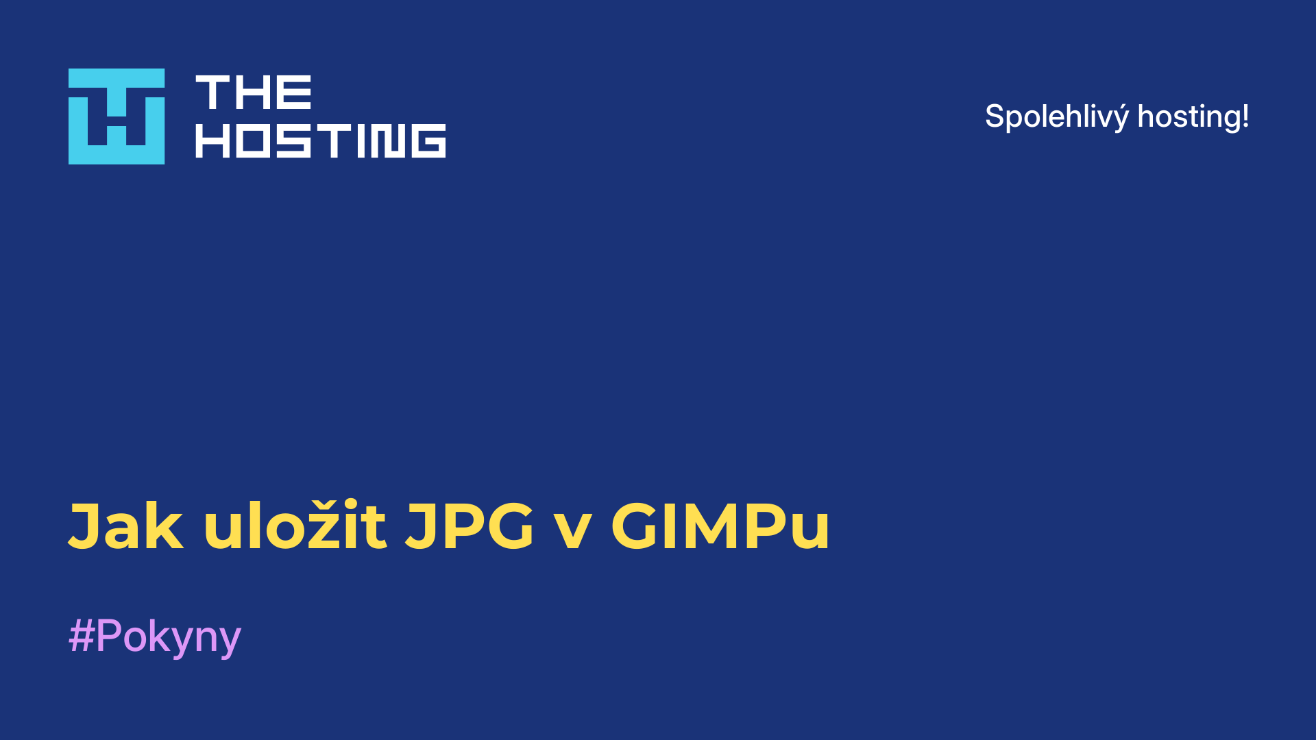 Jak uložit JPG v GIMPu