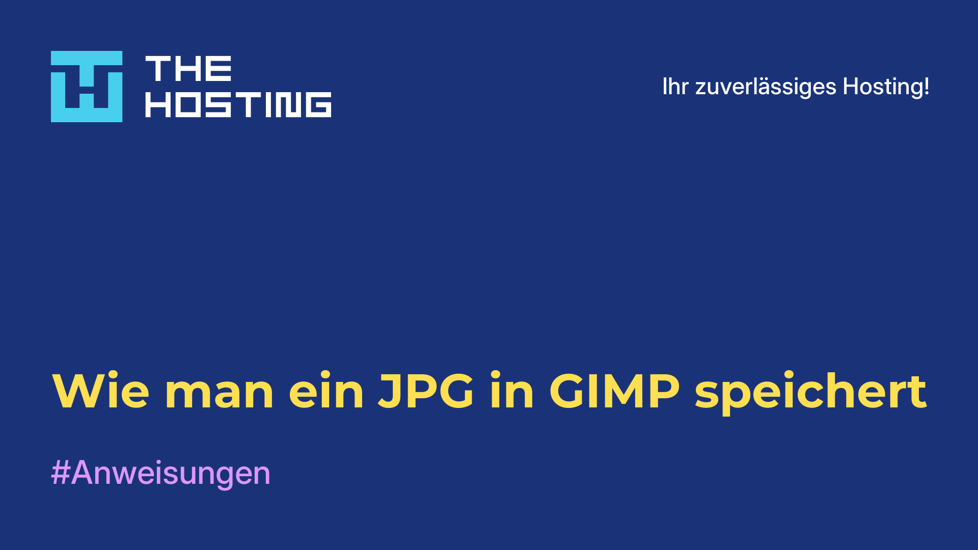 Wie man ein JPG in GIMP speichert