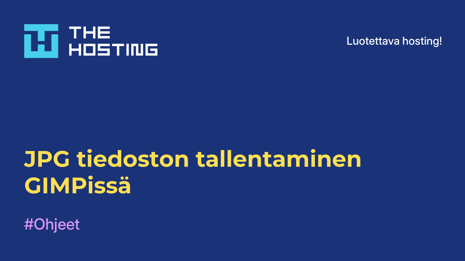 JPG-tiedoston tallentaminen GIMPissä