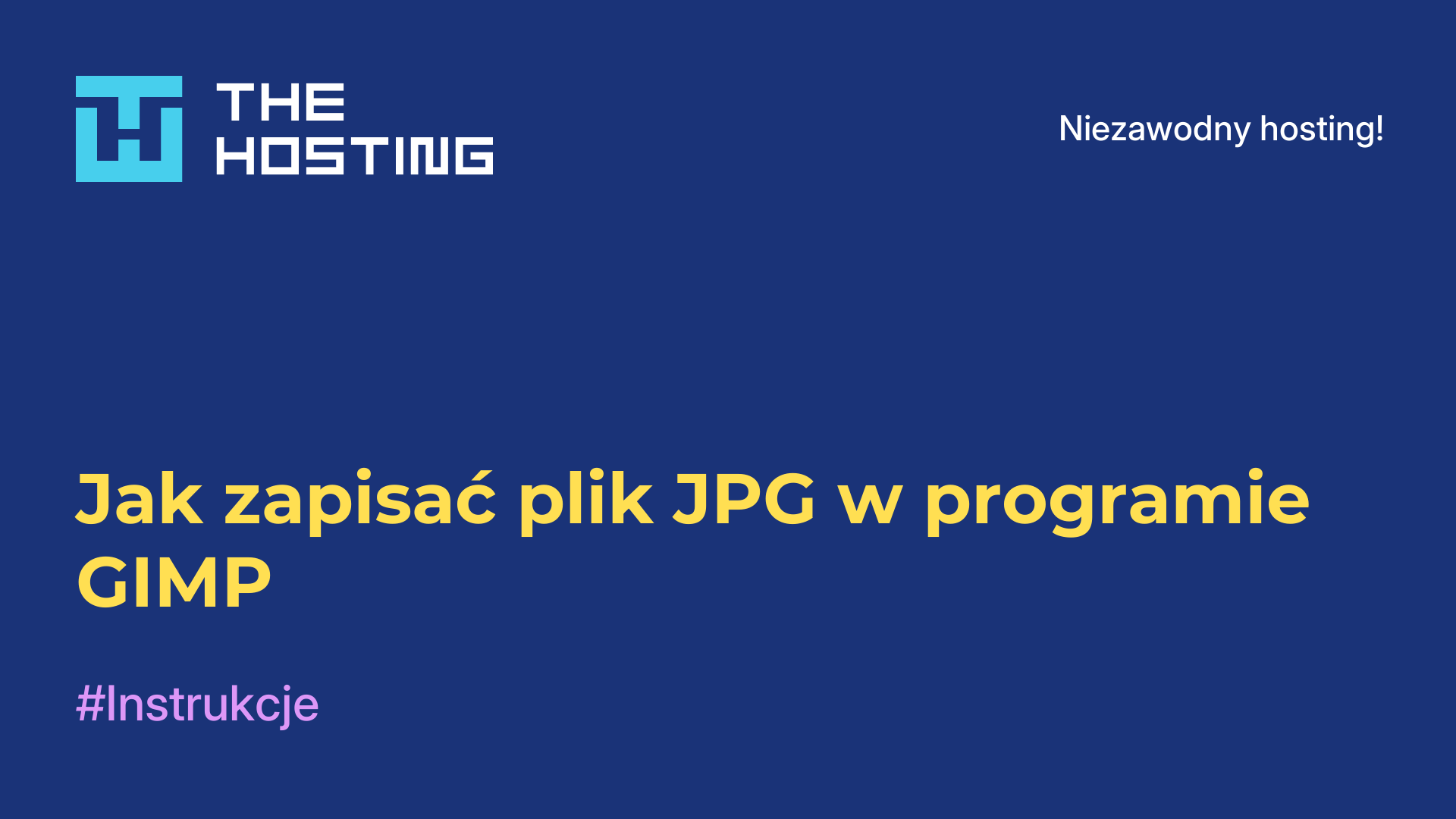 Jak zapisać plik JPG w programie GIMP