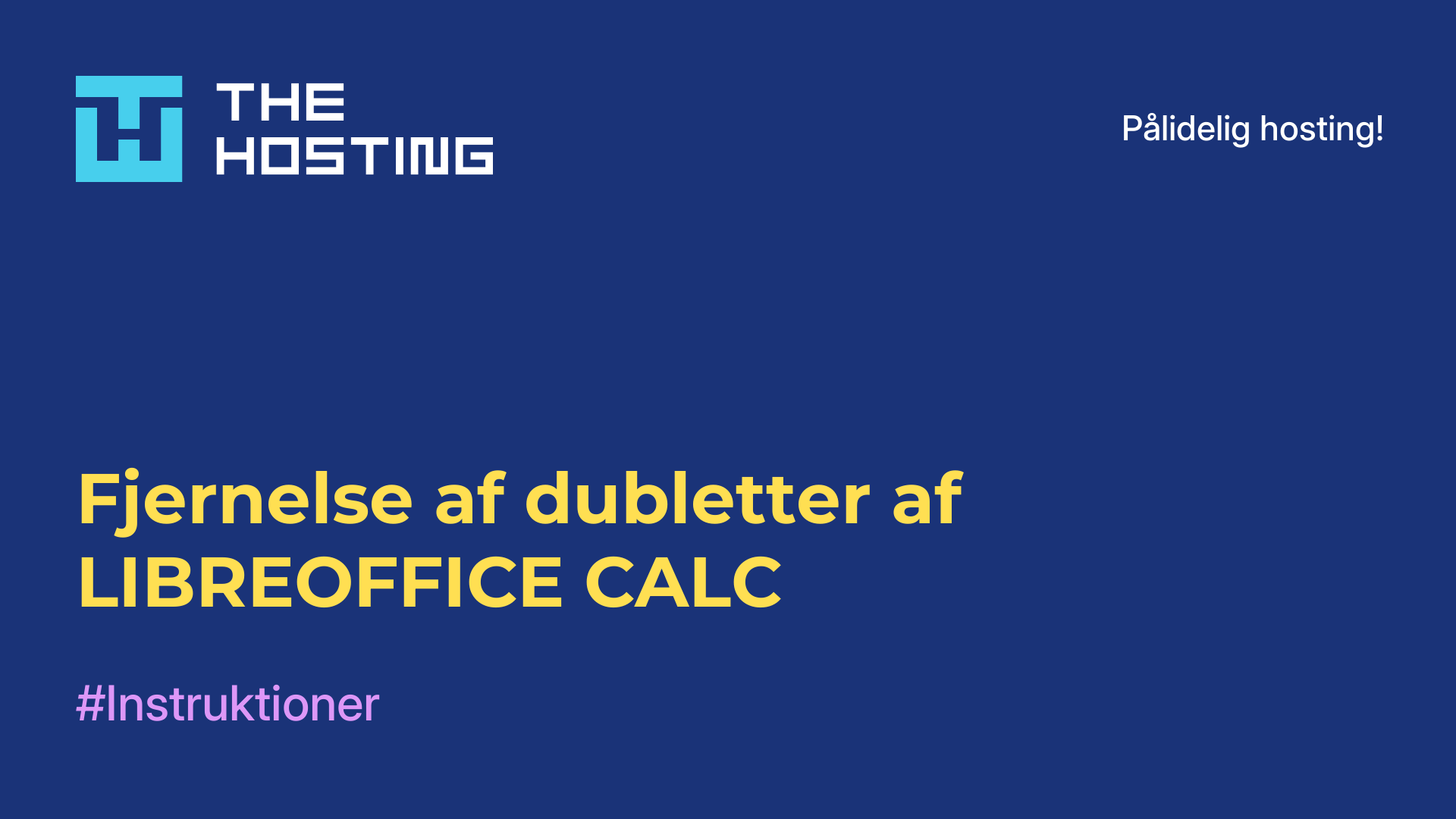 Fjernelse af dubletter af LIBREOFFICE CALC