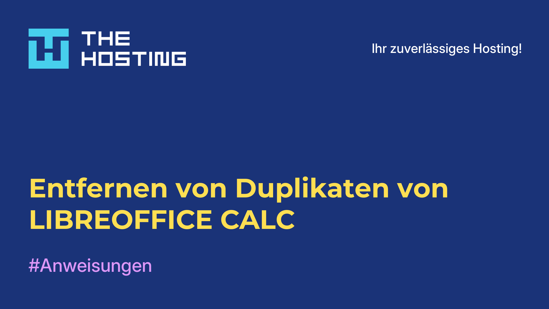 Entfernen von Duplikaten von LIBREOFFICE CALC