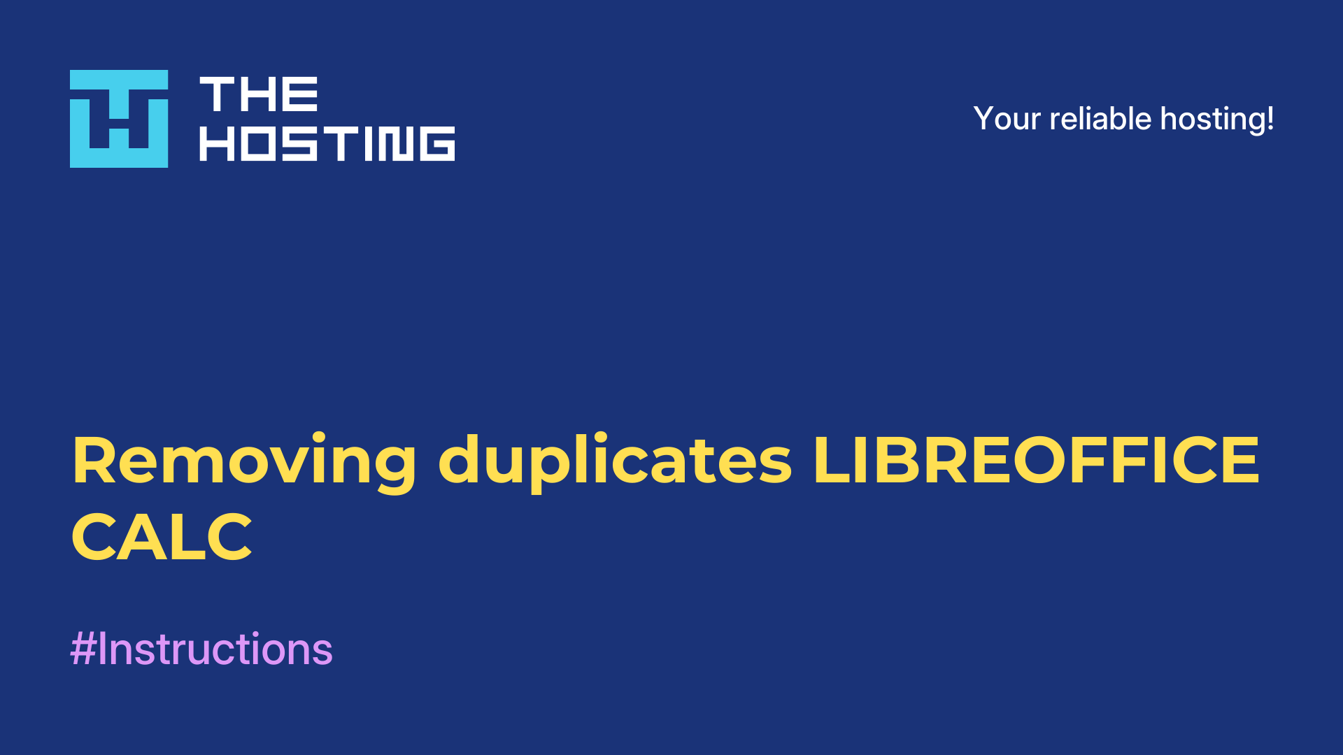 Removing duplicates LIBREOFFICE CALC