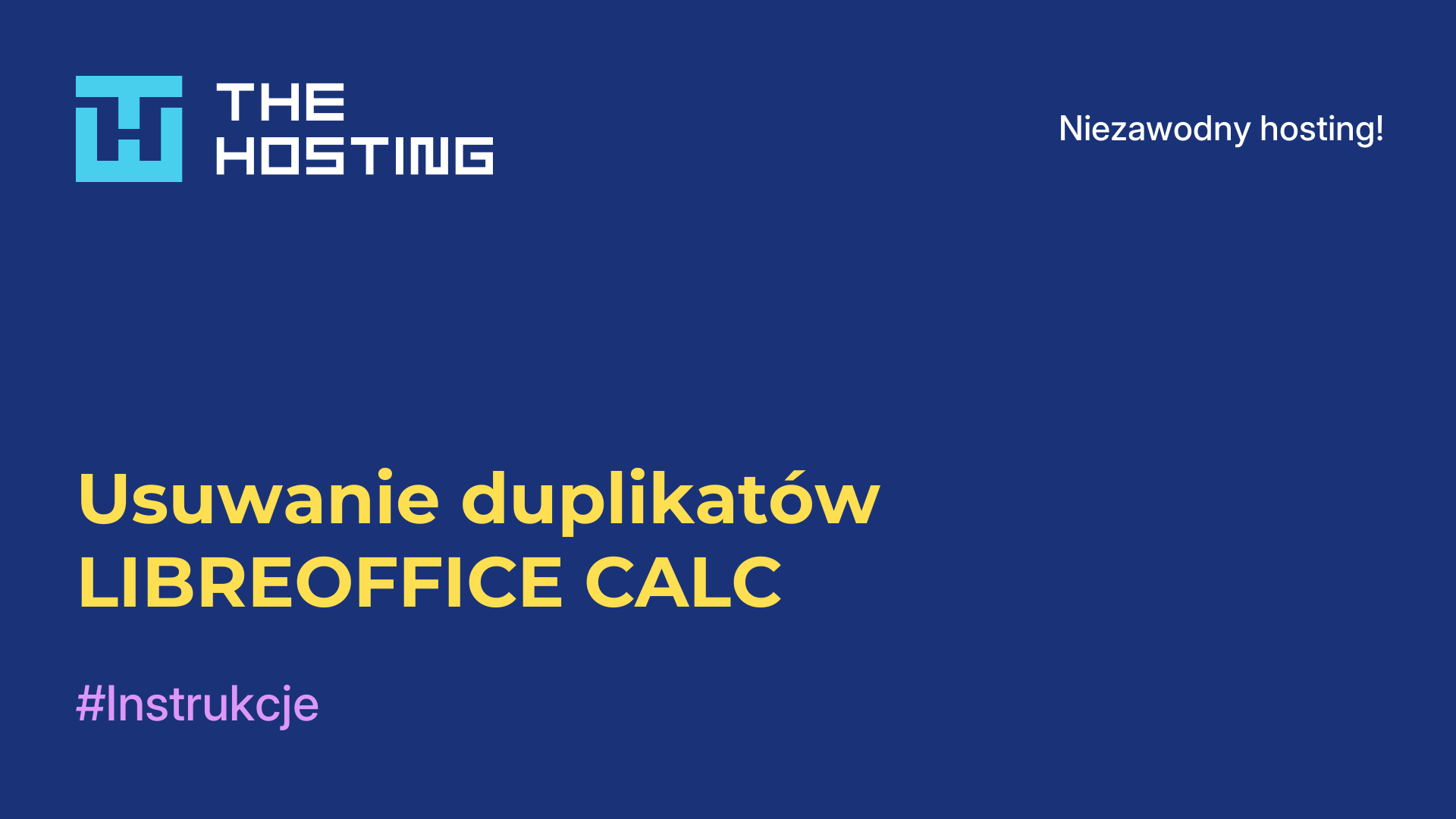 Usuwanie duplikatów LIBREOFFICE CALC