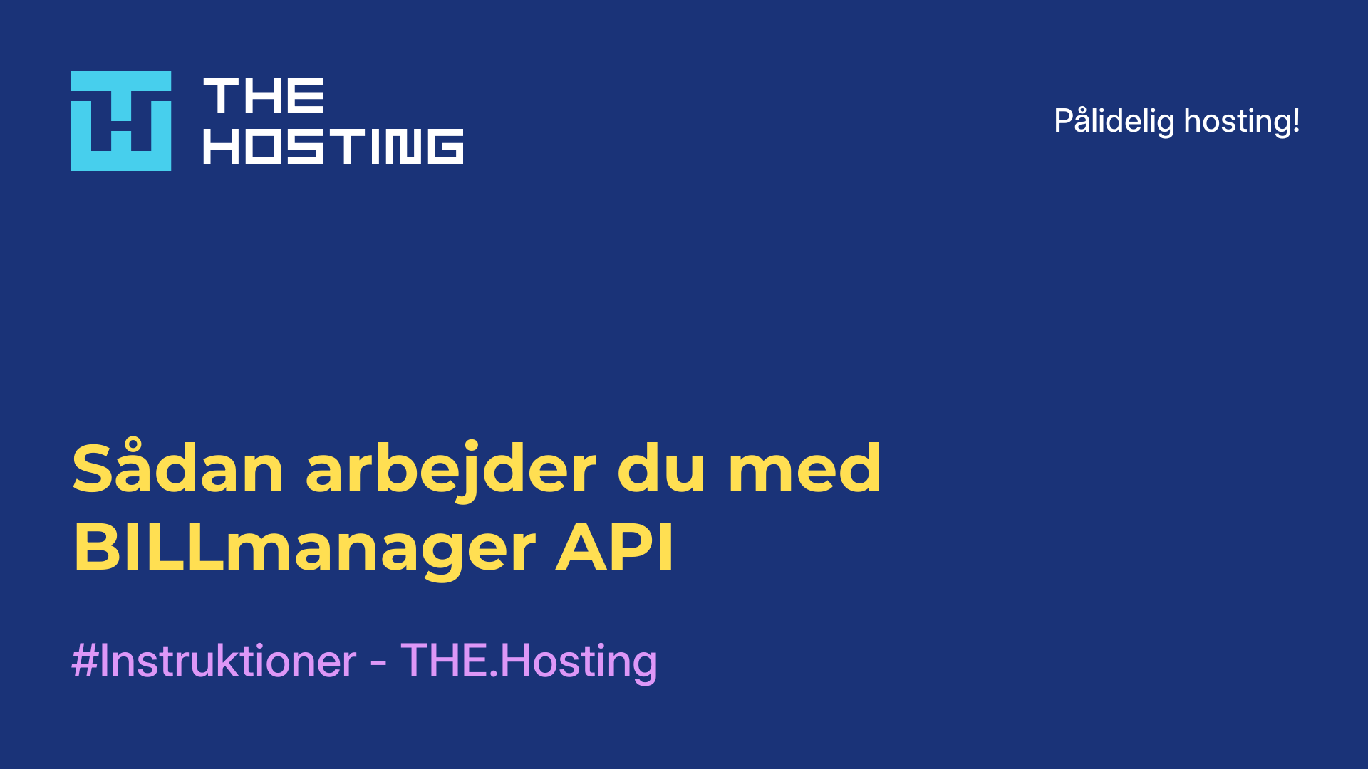 Sådan arbejder du med BILLmanager API