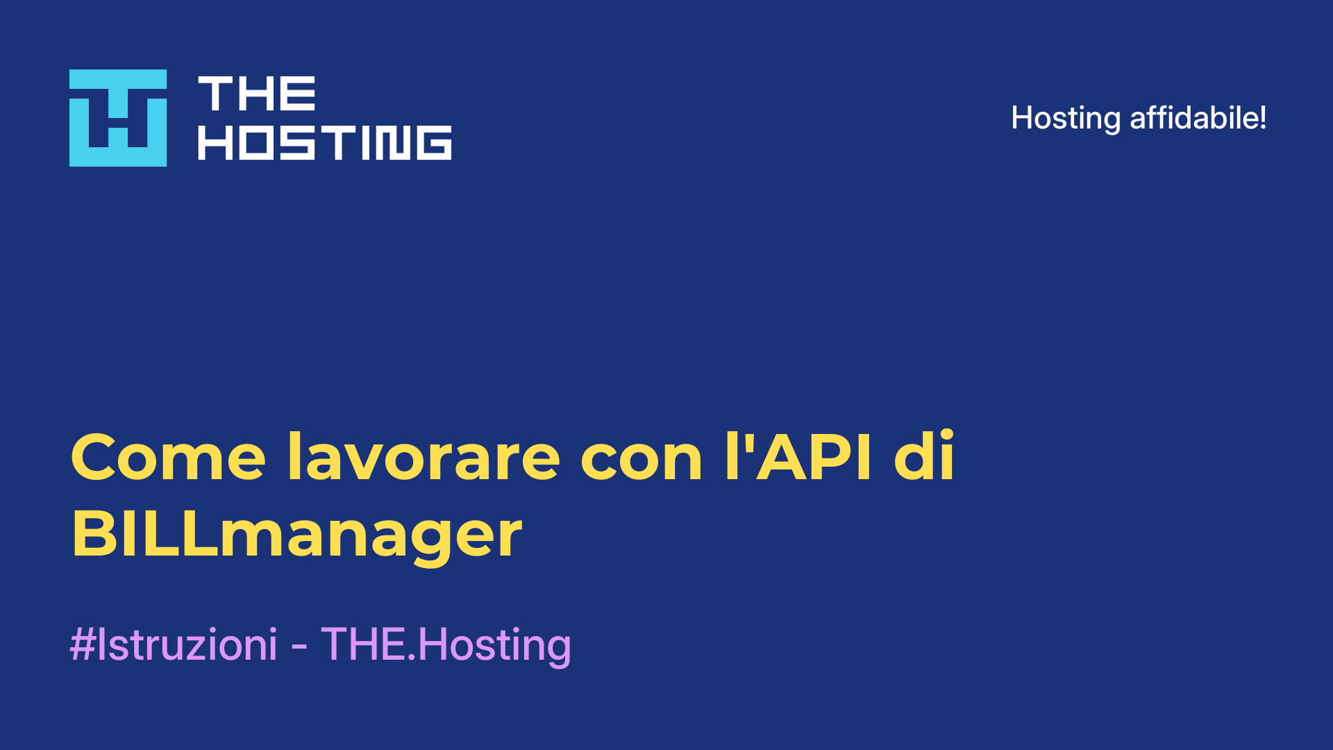 Come lavorare con l'API di BILLmanager