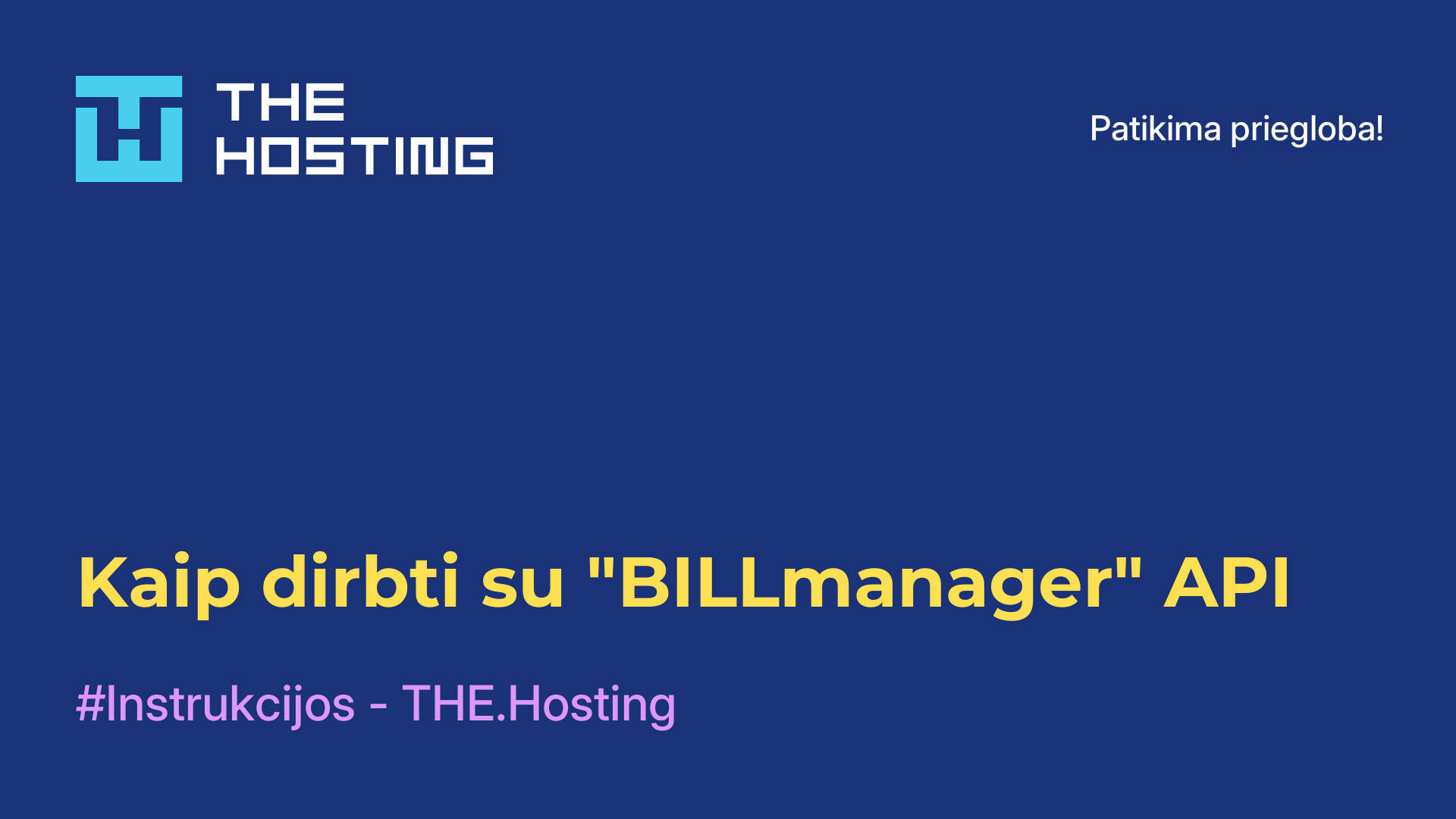 Kaip dirbti su "BILLmanager" API
