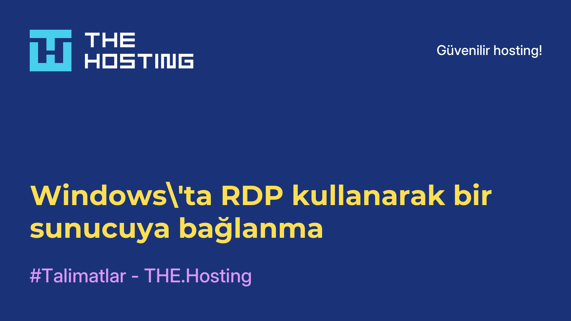 Windows'ta RDP kullanarak bir sunucuya bağlanma
