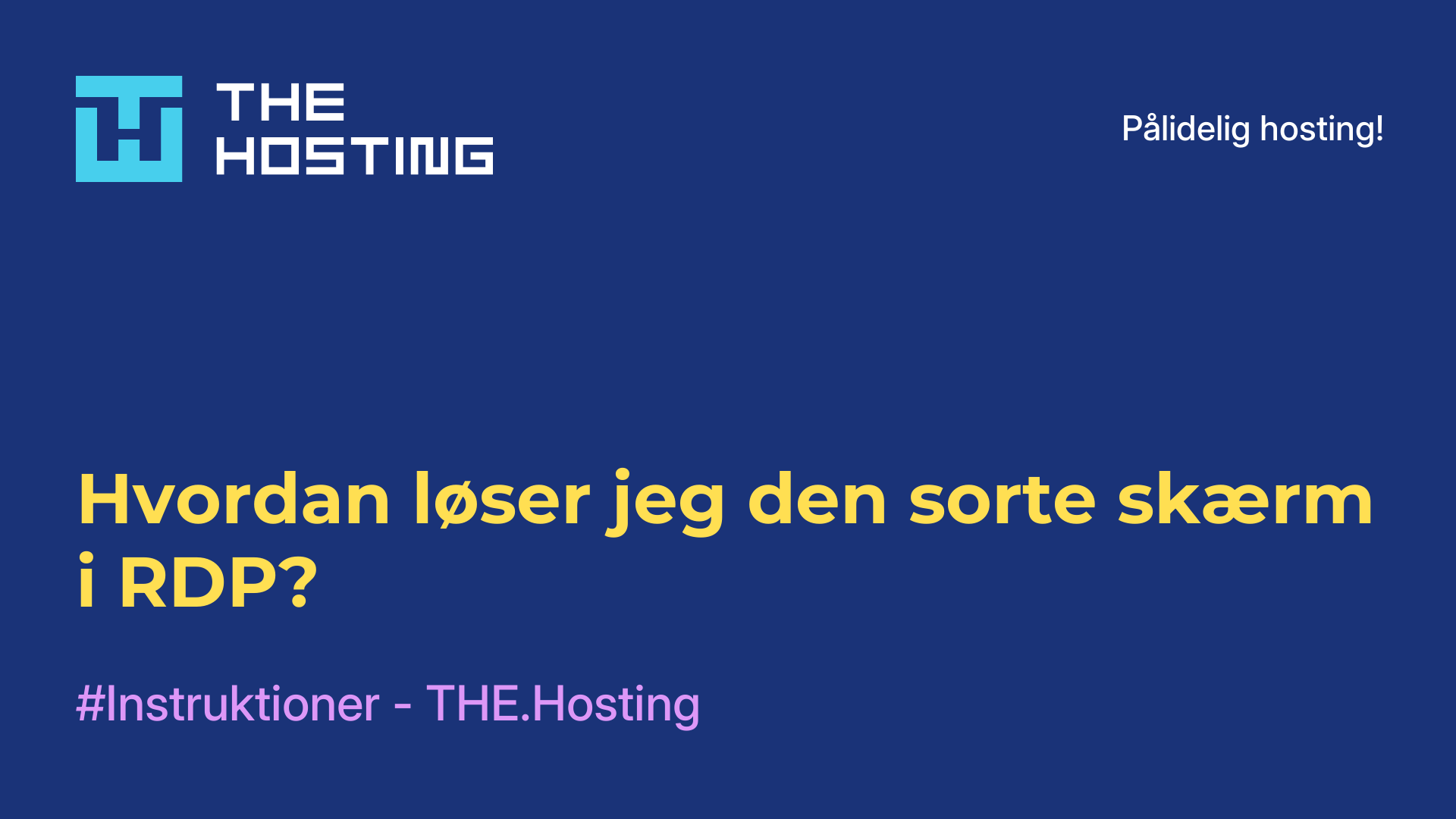 Hvordan løser jeg den sorte skærm i RDP?
