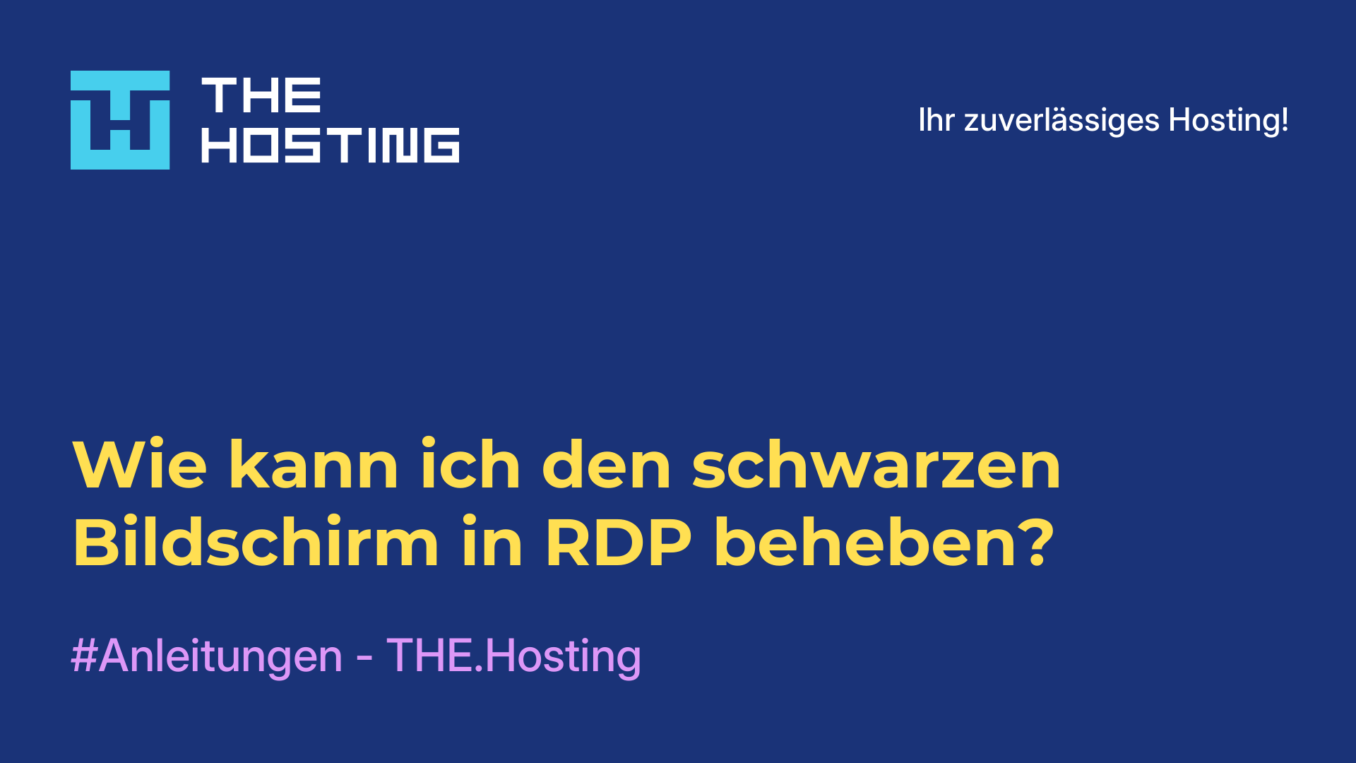Wie kann ich den schwarzen Bildschirm in RDP beheben?