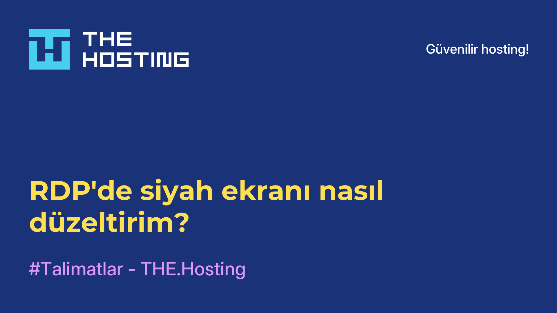 RDP'de siyah ekranı nasıl düzeltirim?