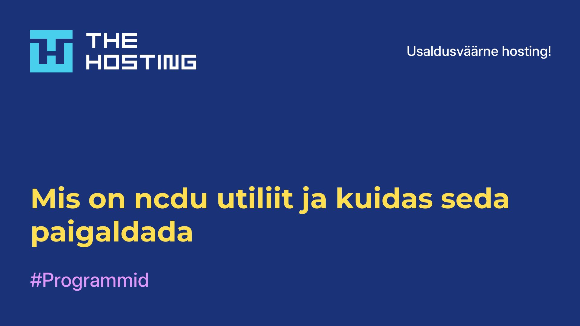 Mis on ncdu utiliit ja kuidas seda paigaldada