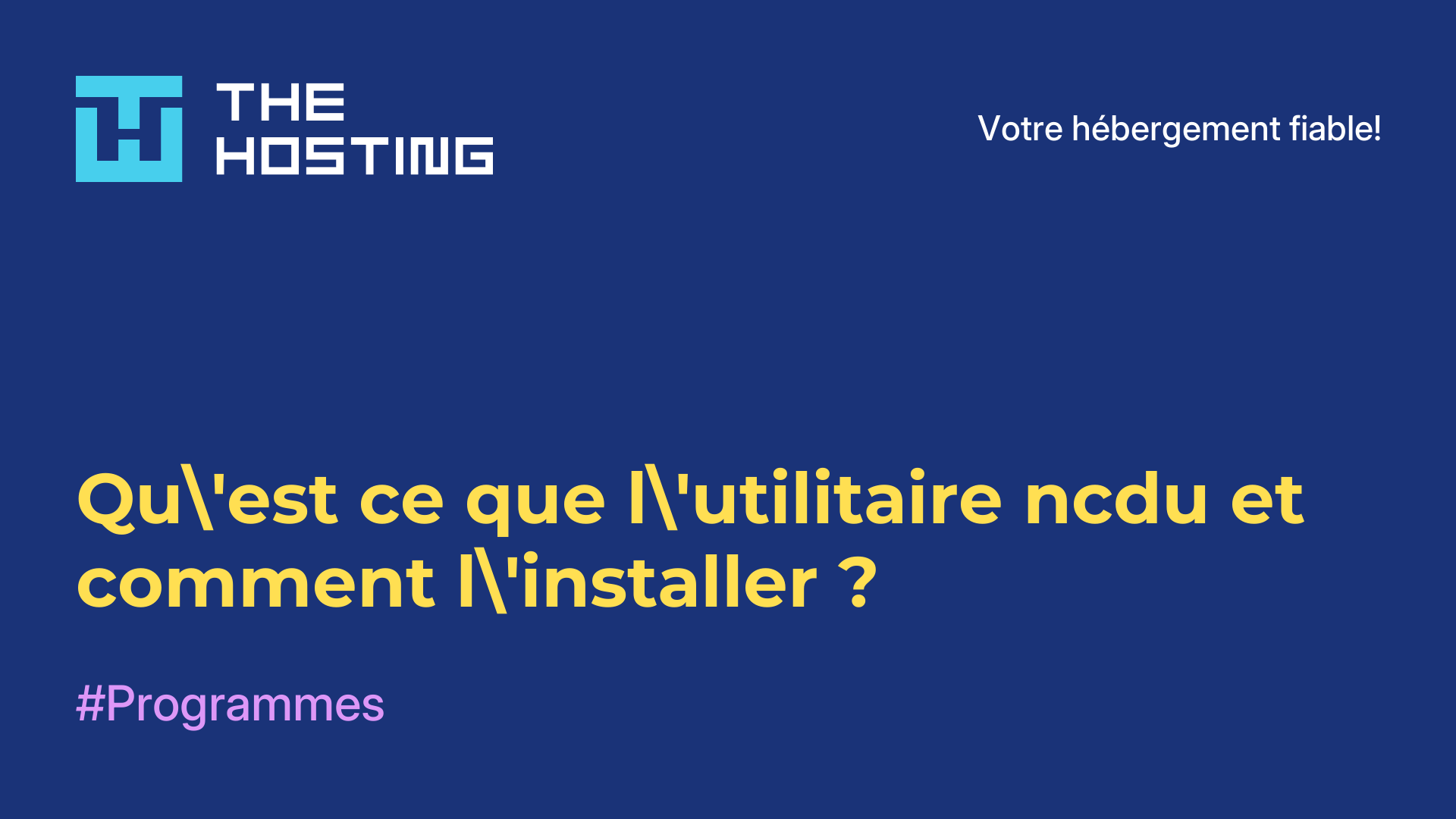 Qu'est-ce que l'utilitaire ncdu et comment l'installer ?