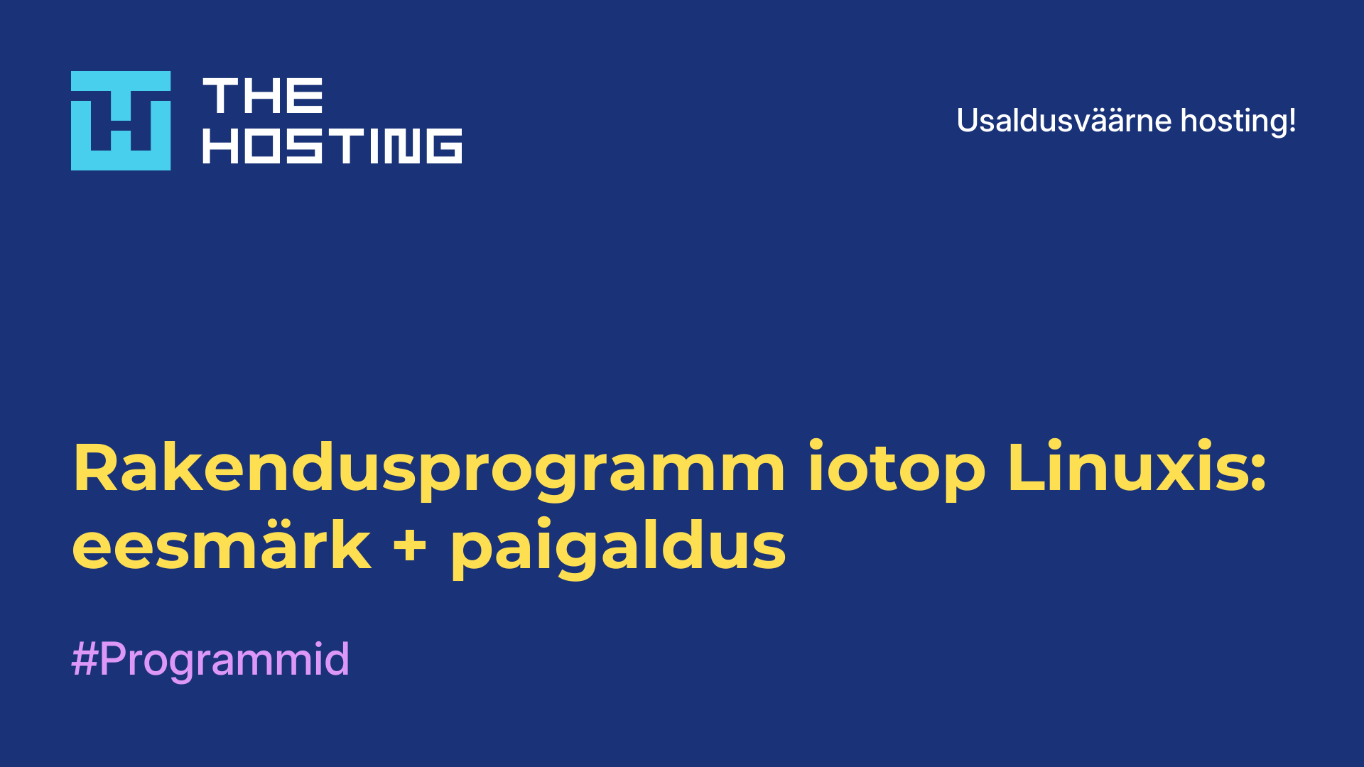Rakendusprogramm iotop Linuxis: eesmärk + paigaldus