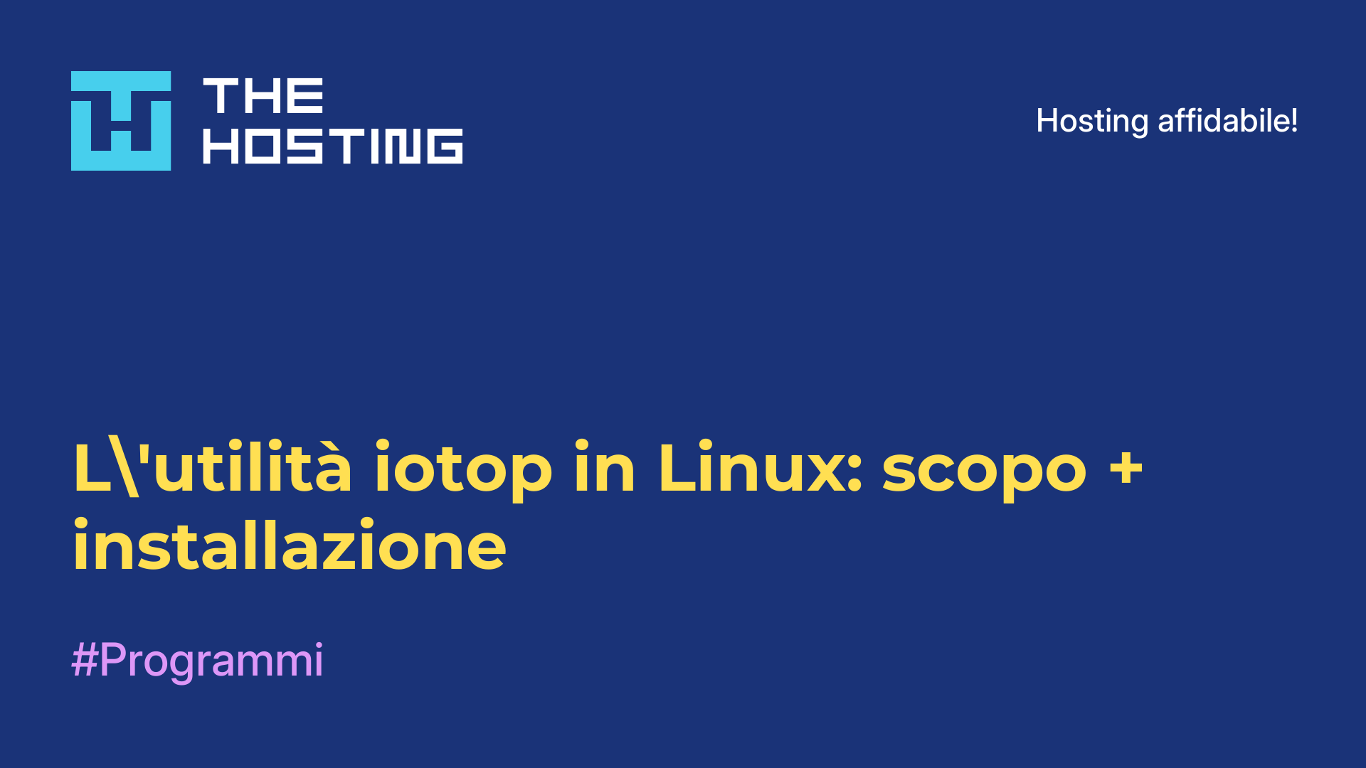 L'utilità iotop in Linux: scopo + installazione