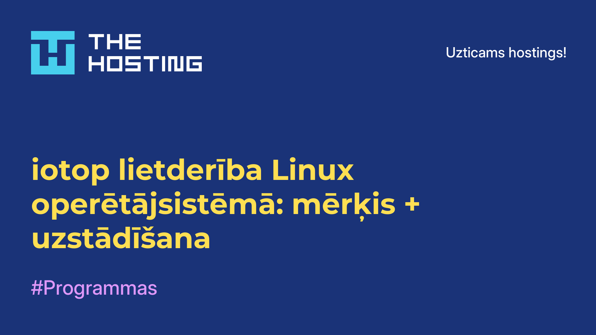 iotop lietderība Linux operētājsistēmā: mērķis + uzstādīšana
