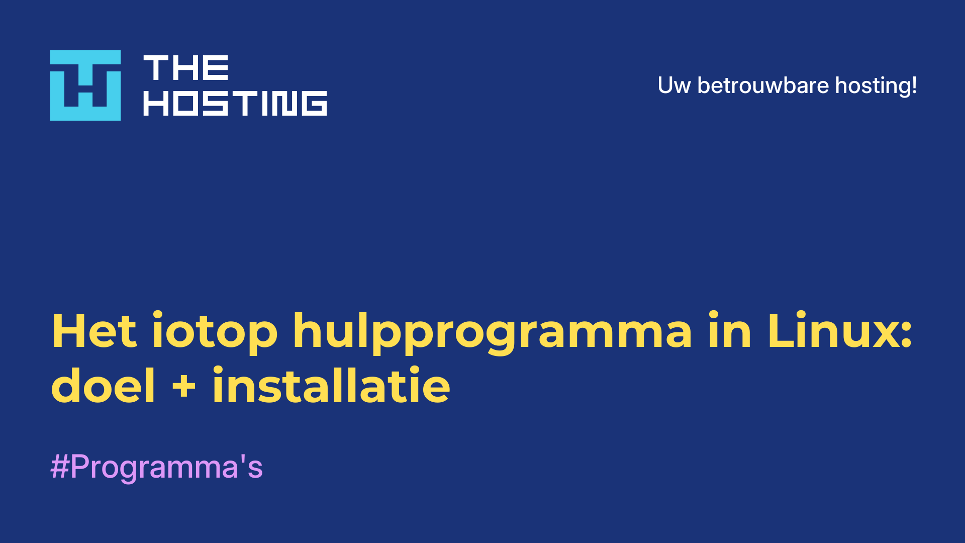 Het iotop-hulpprogramma in Linux: doel + installatie