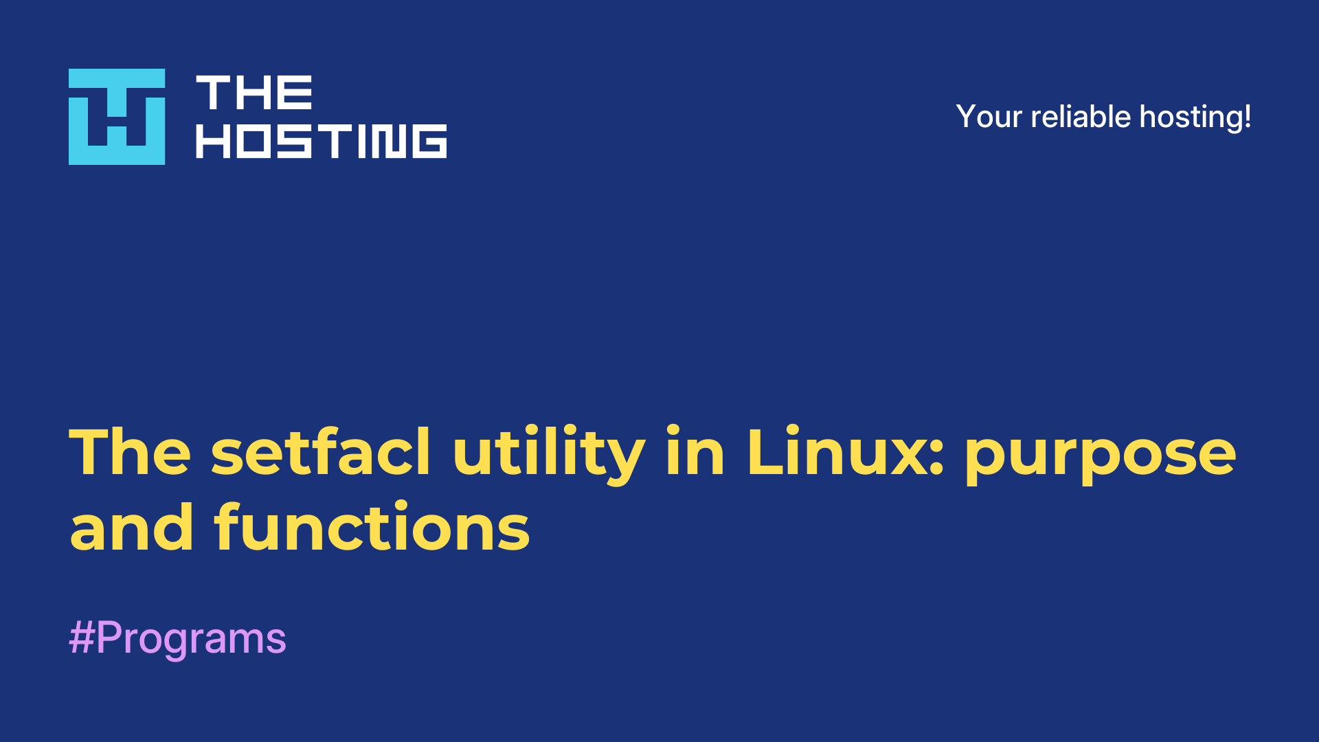 The setfacl utility in Linux: purpose and functions