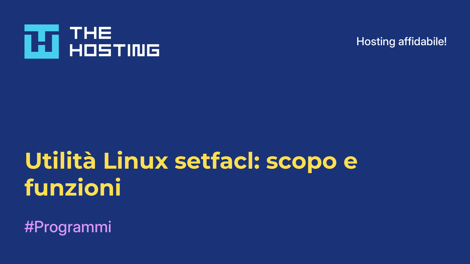 Utilità Linux setfacl: scopo e funzioni