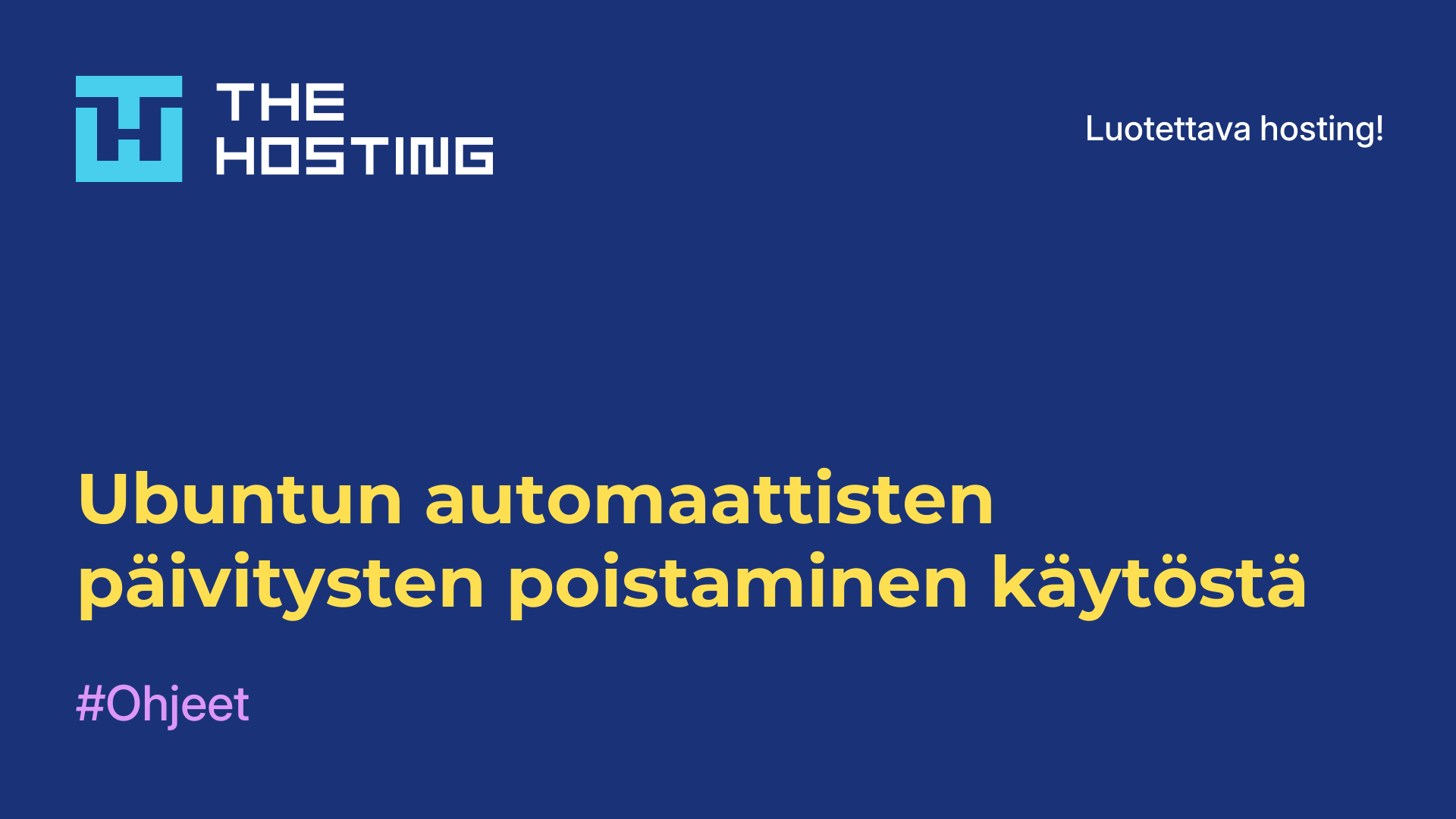 Ubuntun automaattisten päivitysten poistaminen käytöstä