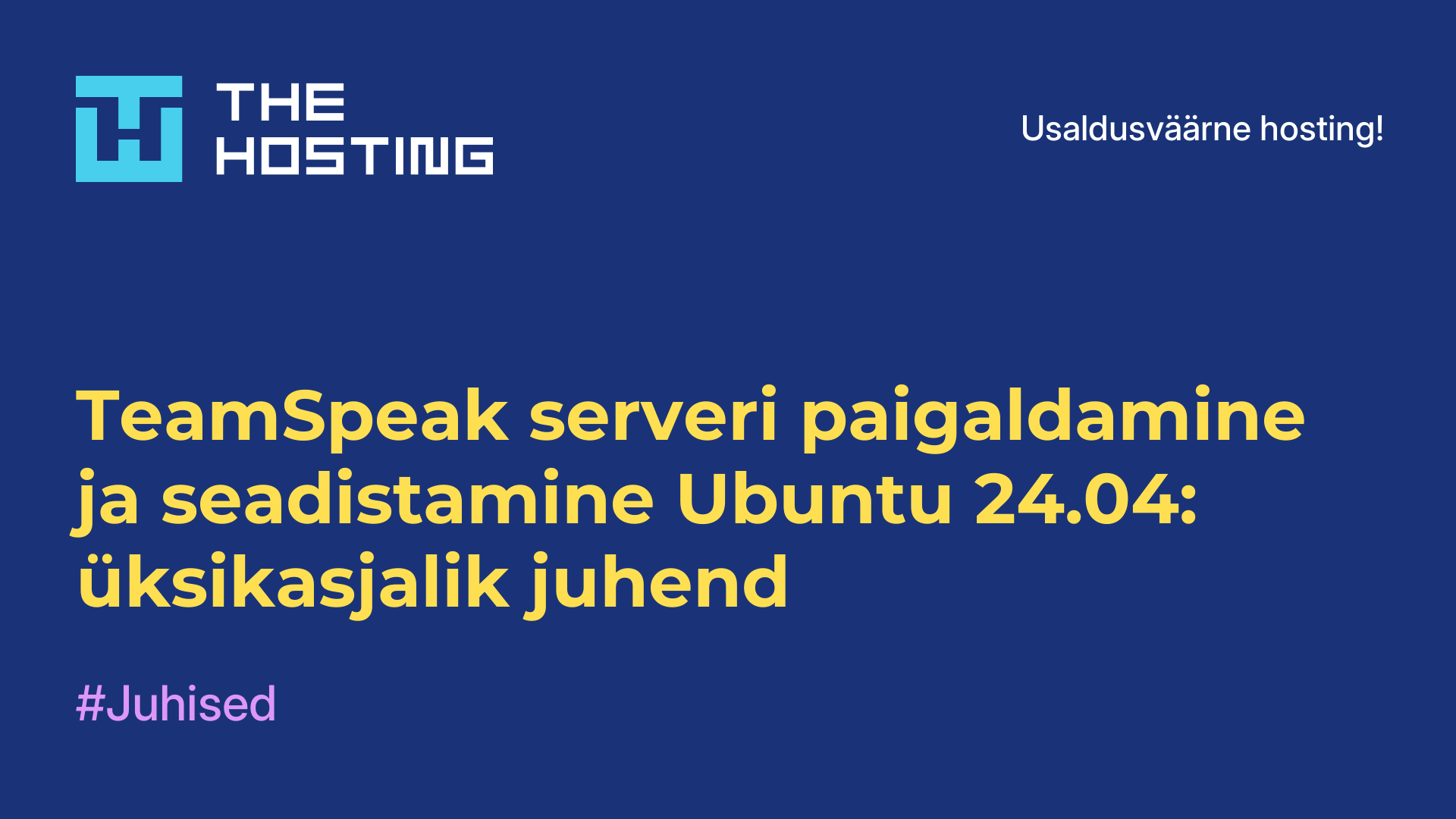TeamSpeak-serveri paigaldamine ja seadistamine Ubuntu 24.04: üksikasjalik juhend