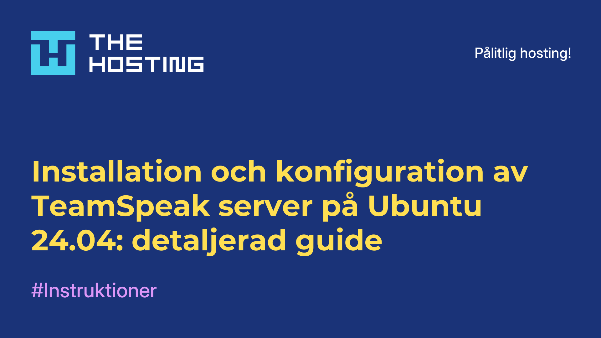 Installation och konfiguration av TeamSpeak-server på Ubuntu 24.04: detaljerad guide