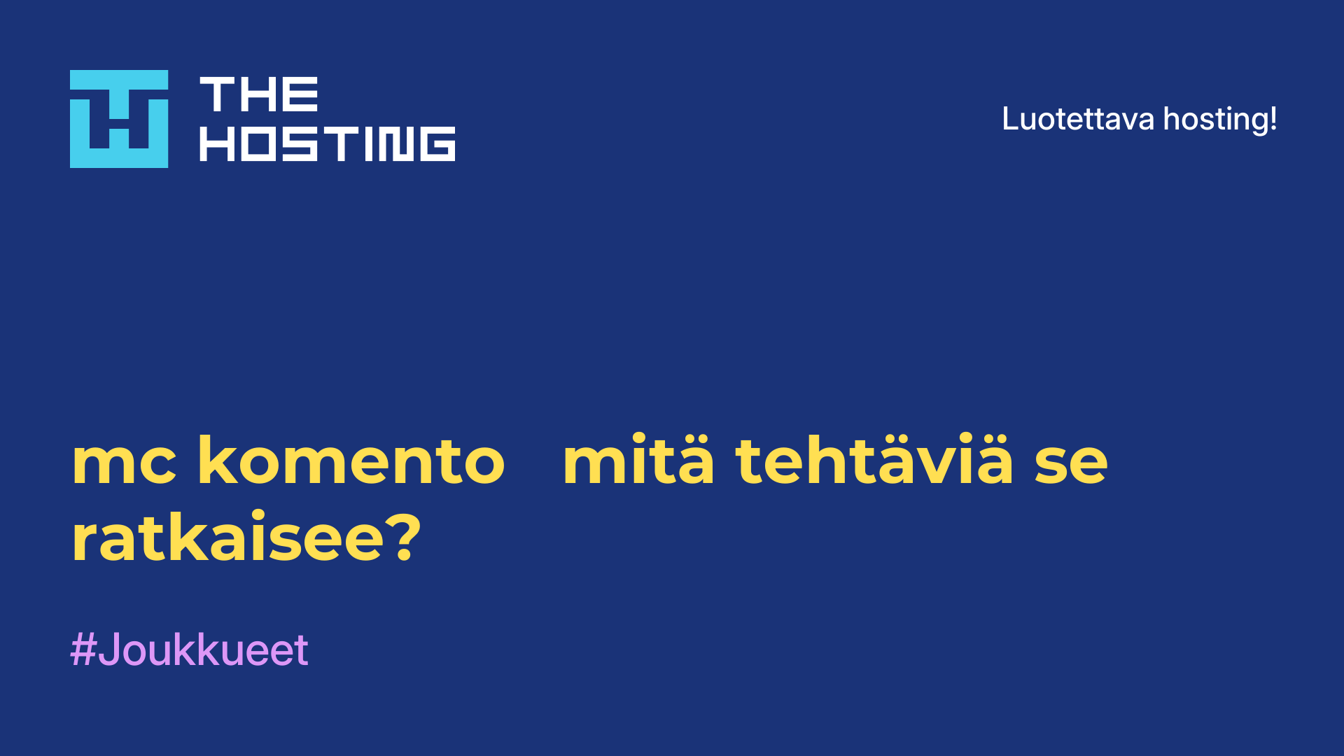mc-komento - mitä tehtäviä se ratkaisee?