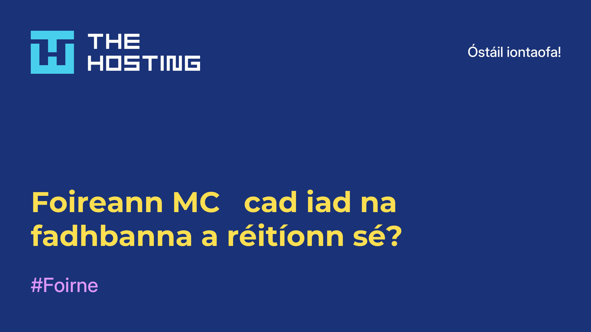Foireann MC - cad iad na fadhbanna a réitíonn sé?