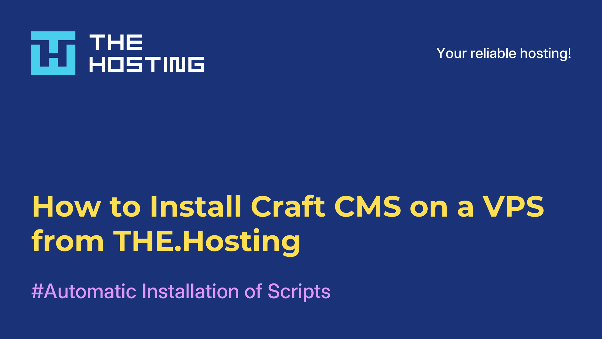 How to Install Craft CMS on a VPS from THE.Hosting