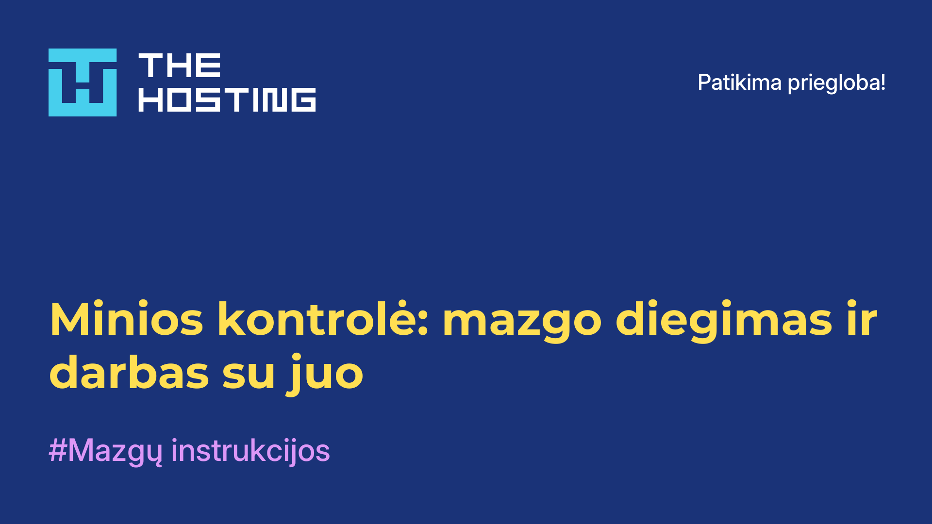 Minios kontrolė: mazgo diegimas ir darbas su juo