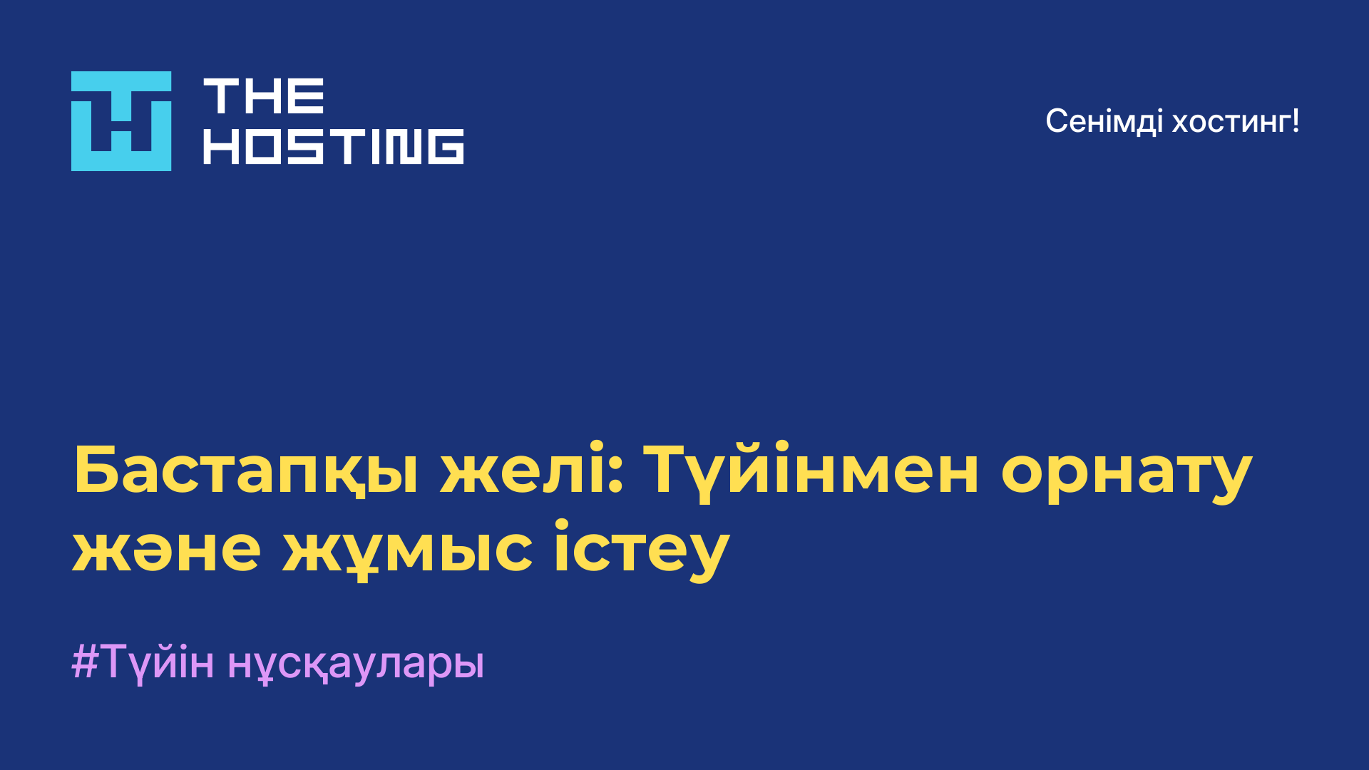 Бастапқы желі: Түйінмен орнату және жұмыс істеу