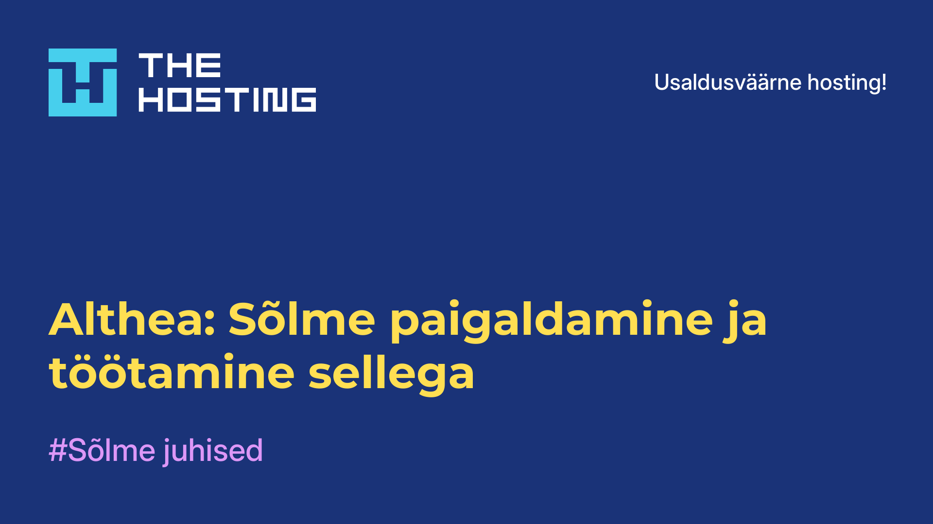 Althea: Sõlme paigaldamine ja töötamine sellega