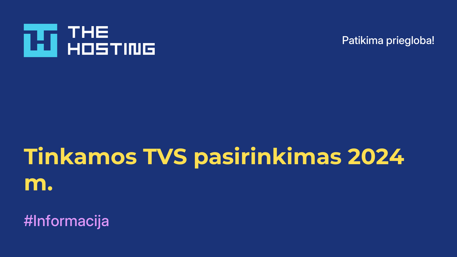 Tinkamos TVS pasirinkimas 2024 m.