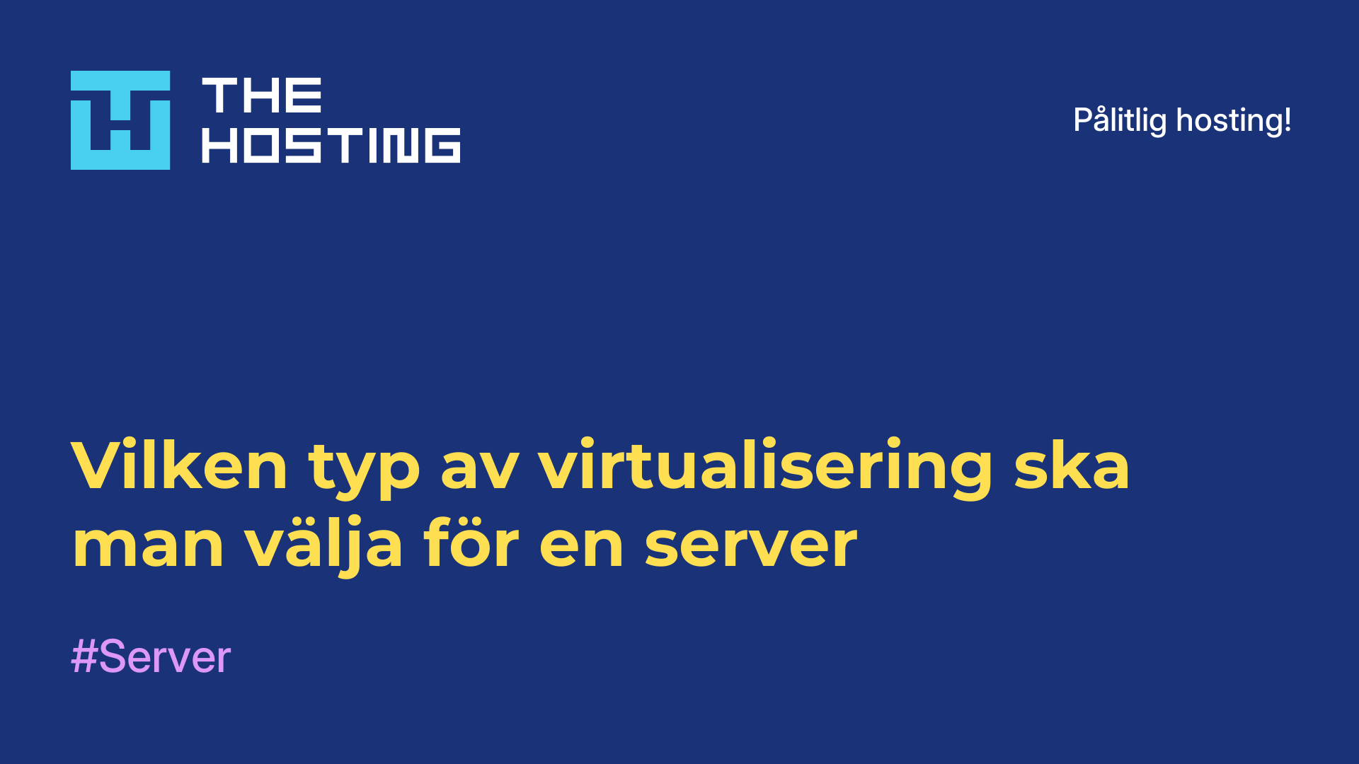 Vilken typ av virtualisering ska man välja för en server