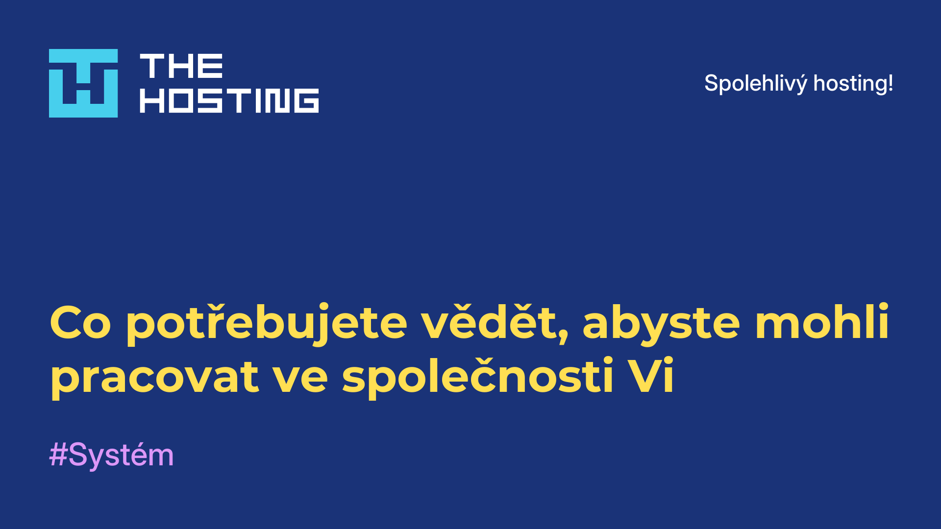 Co potřebujete vědět, abyste mohli pracovat ve společnosti Vi