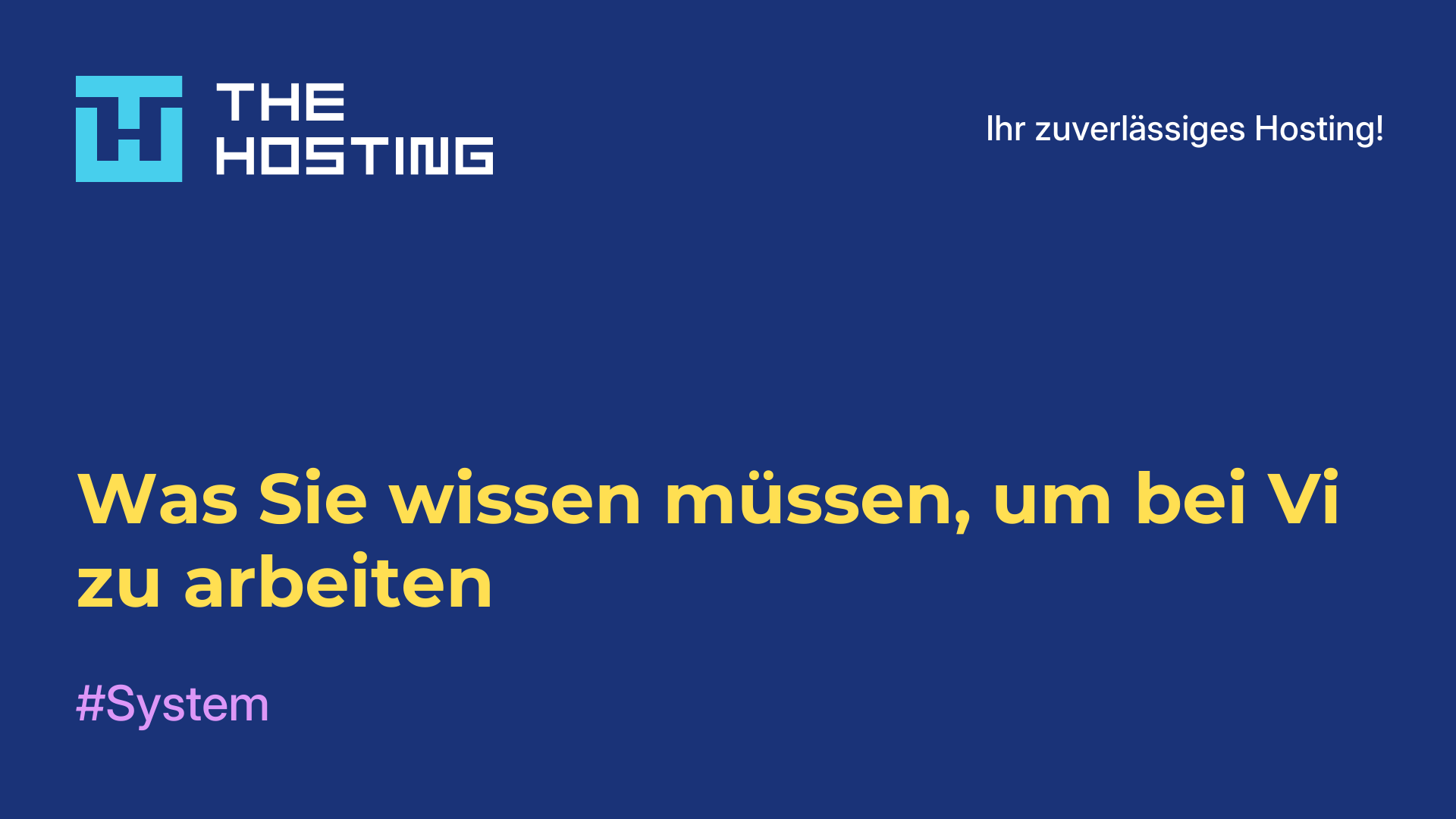 Was Sie wissen müssen, um bei Vi zu arbeiten
