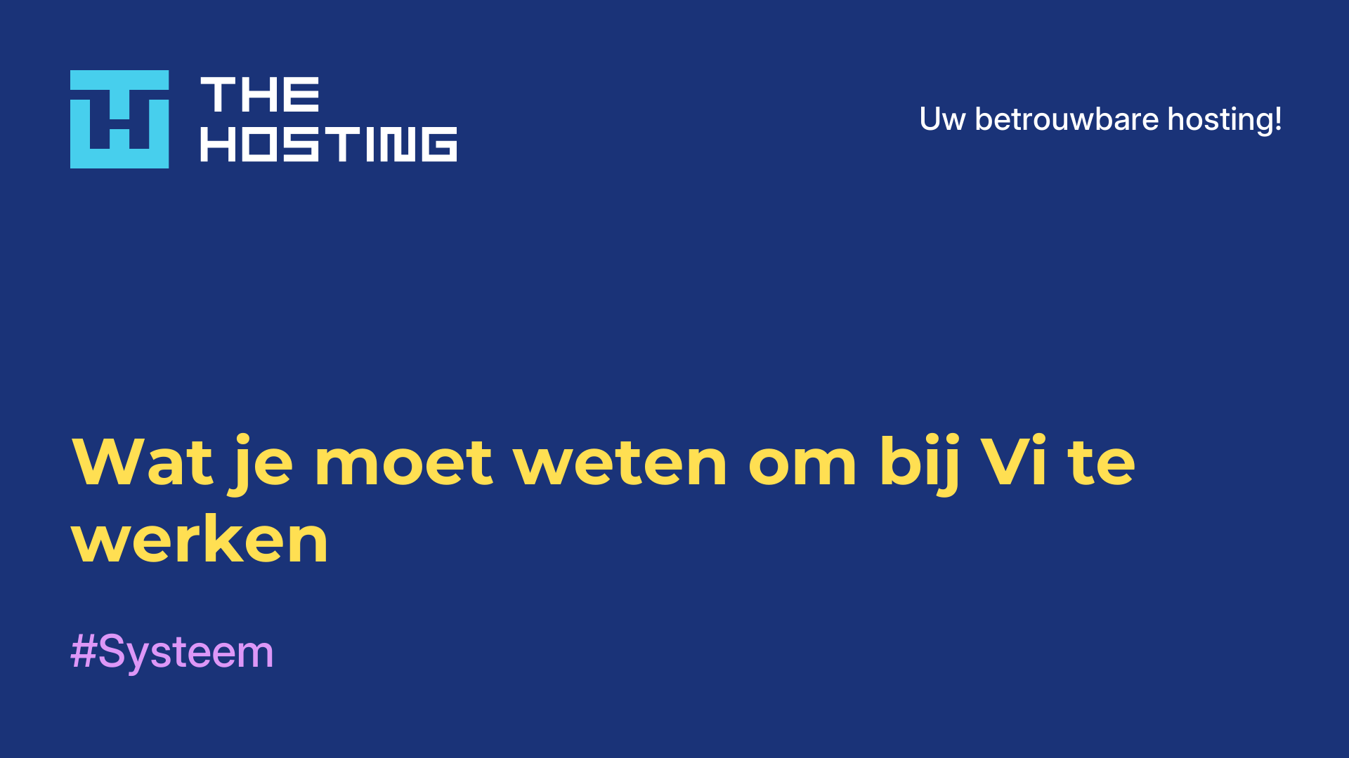 Wat je moet weten om bij Vi te werken