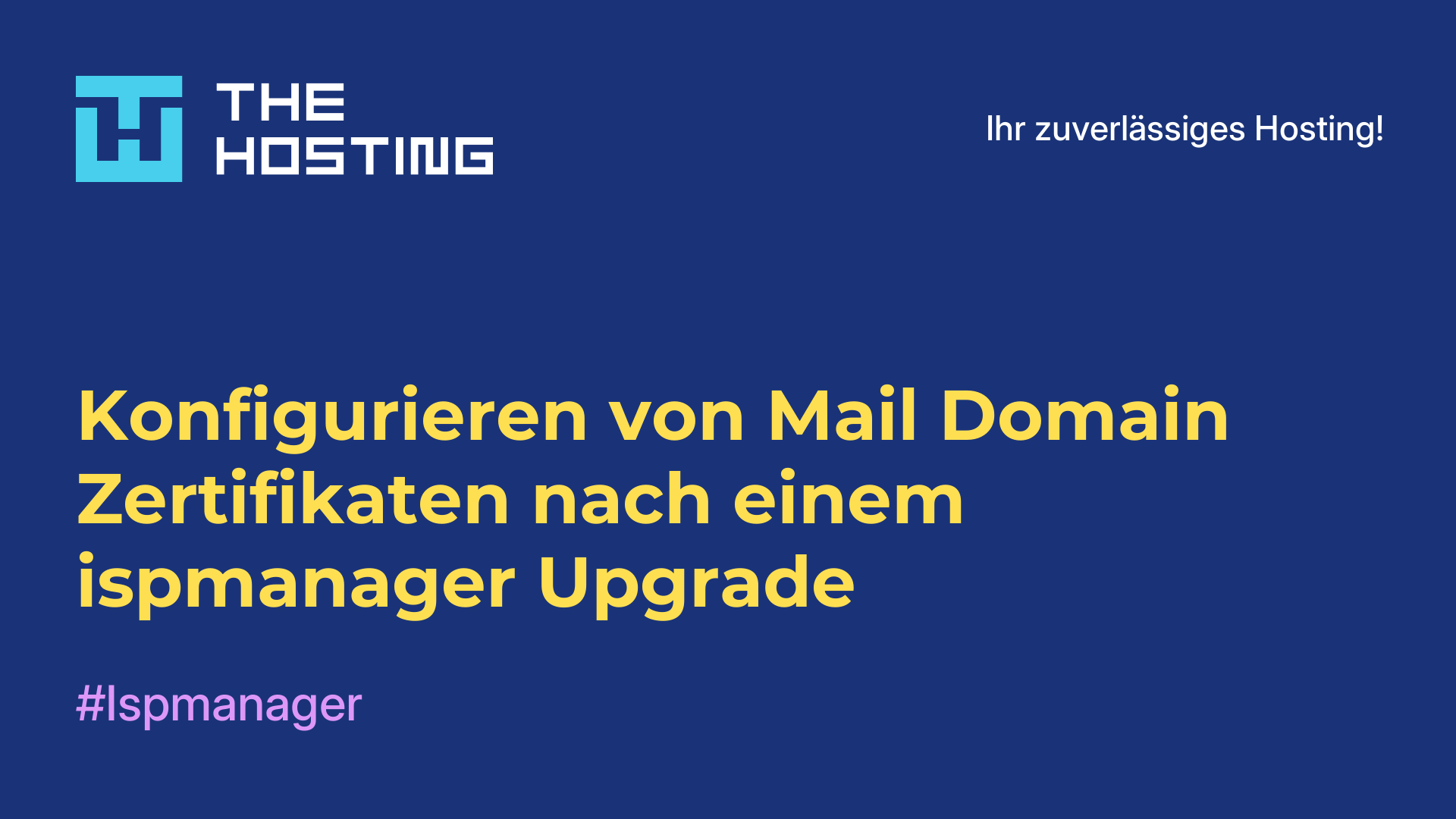 Konfigurieren von Mail-Domain-Zertifikaten nach einem ispmanager-Upgrade
