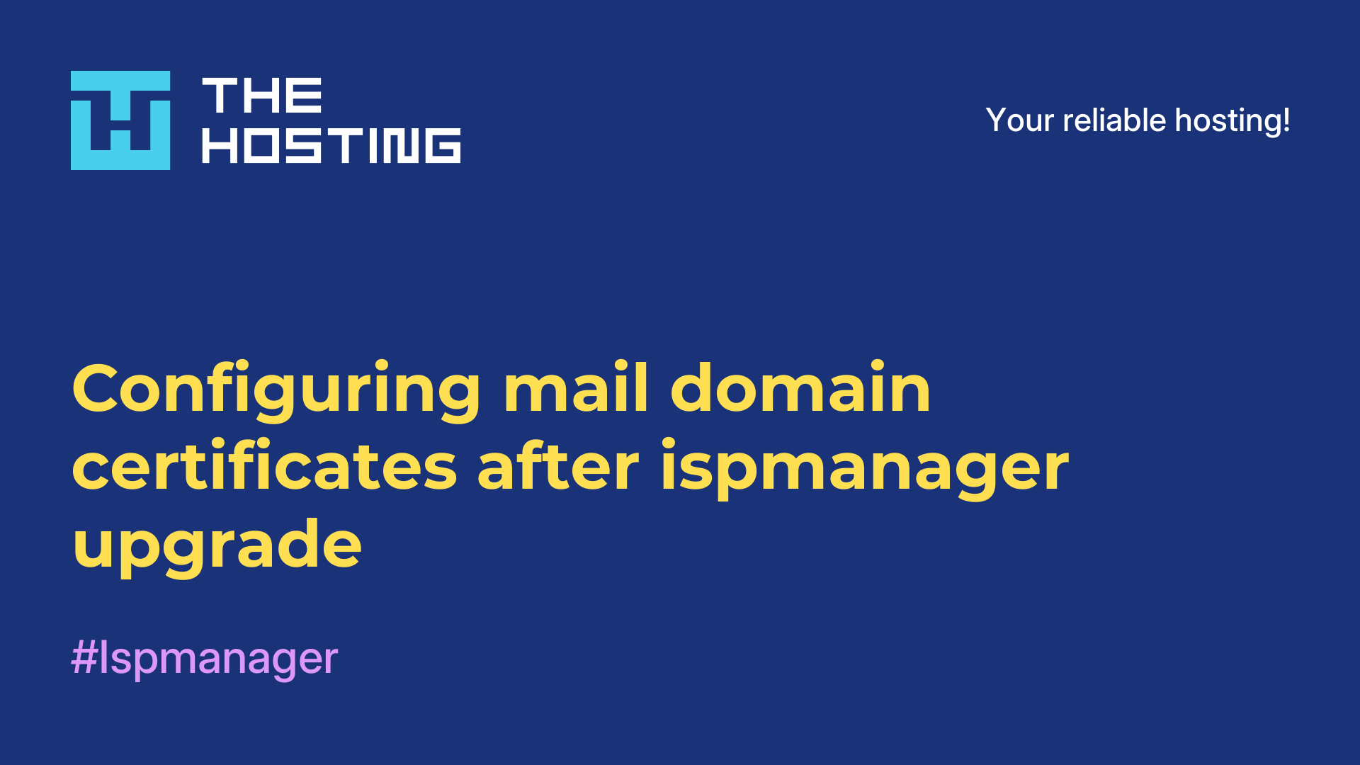 Configuring mail domain certificates after ispmanager upgrade