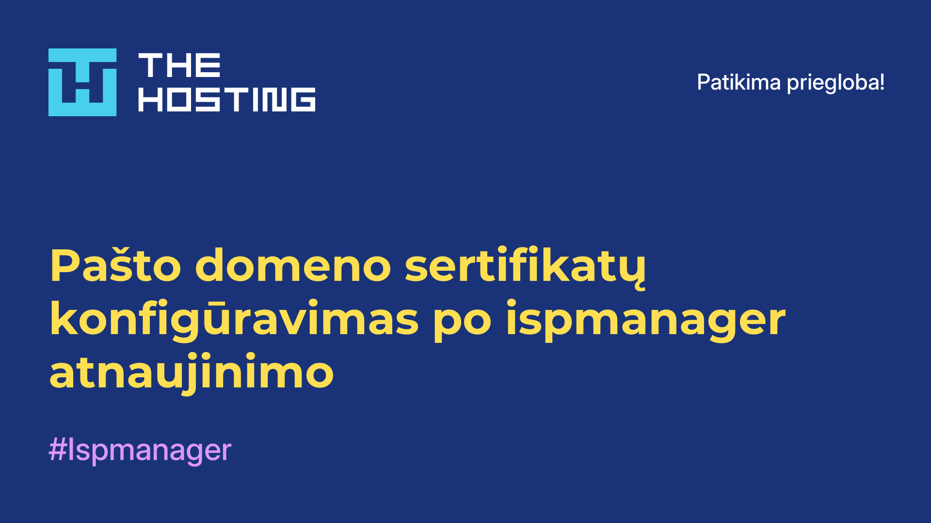 Pašto domeno sertifikatų konfigūravimas po ispmanager atnaujinimo