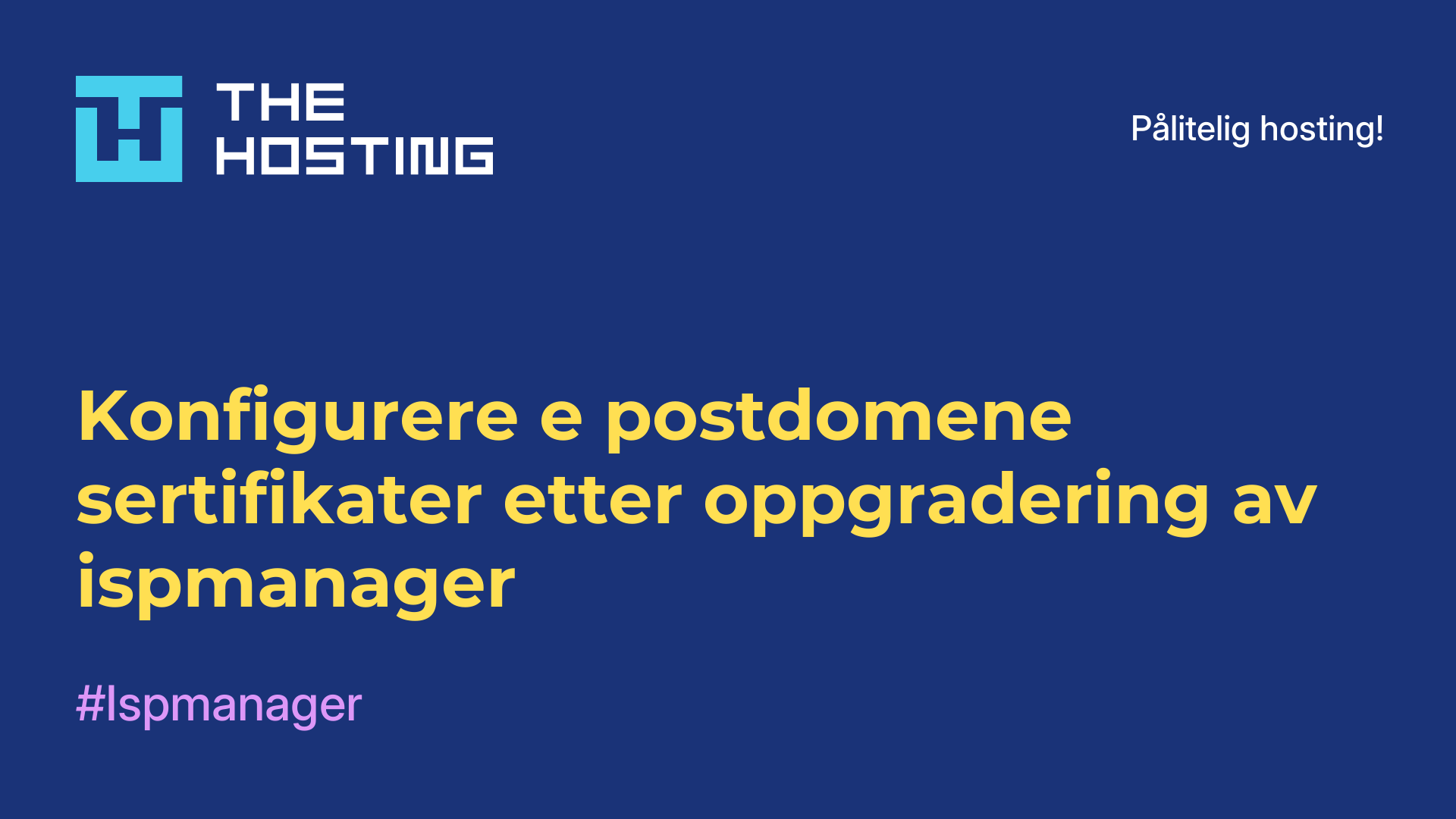 Konfigurere e-postdomene-sertifikater etter oppgradering av ispmanager