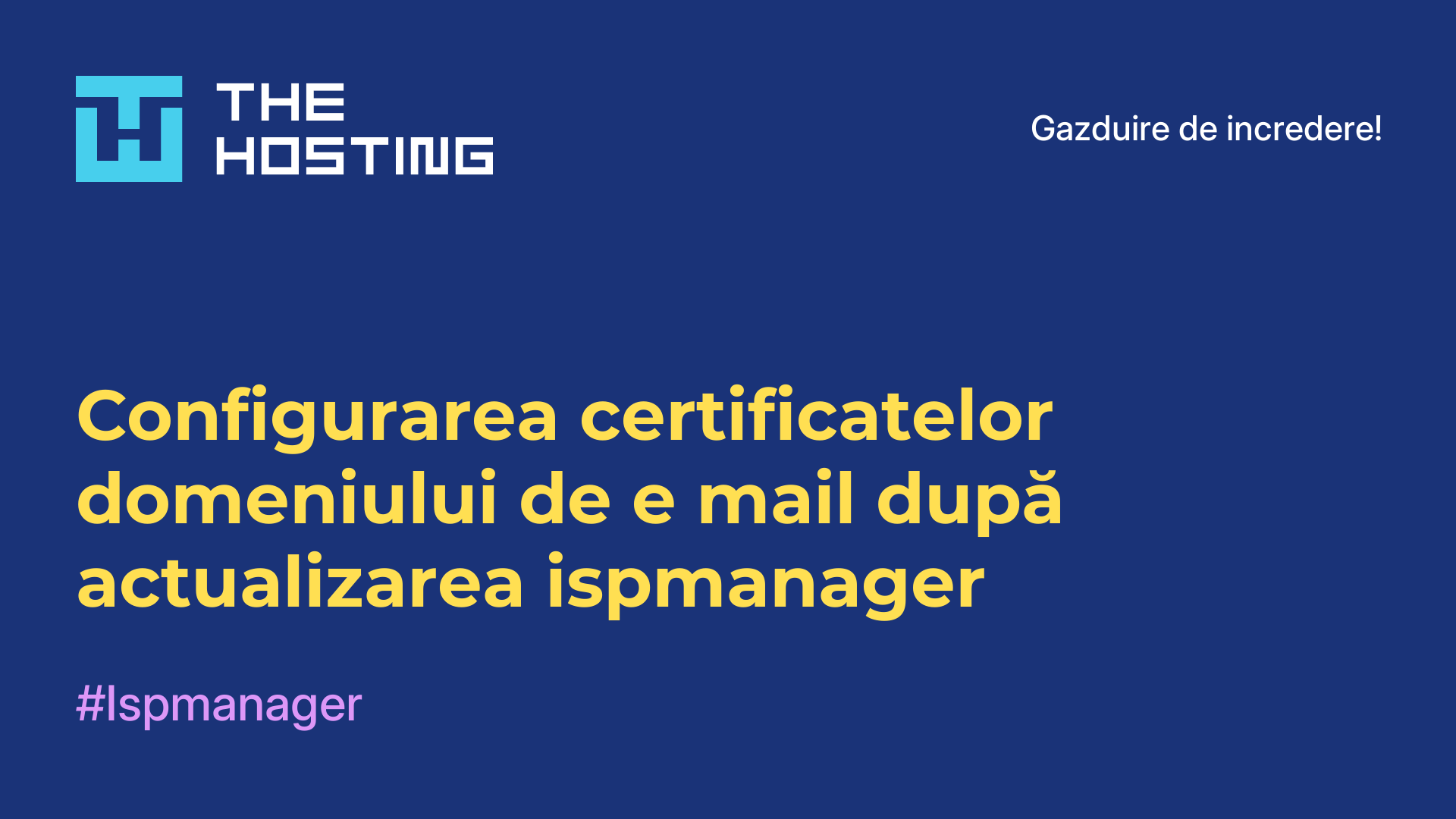 Configurarea certificatelor domeniului de e-mail după actualizarea ispmanager