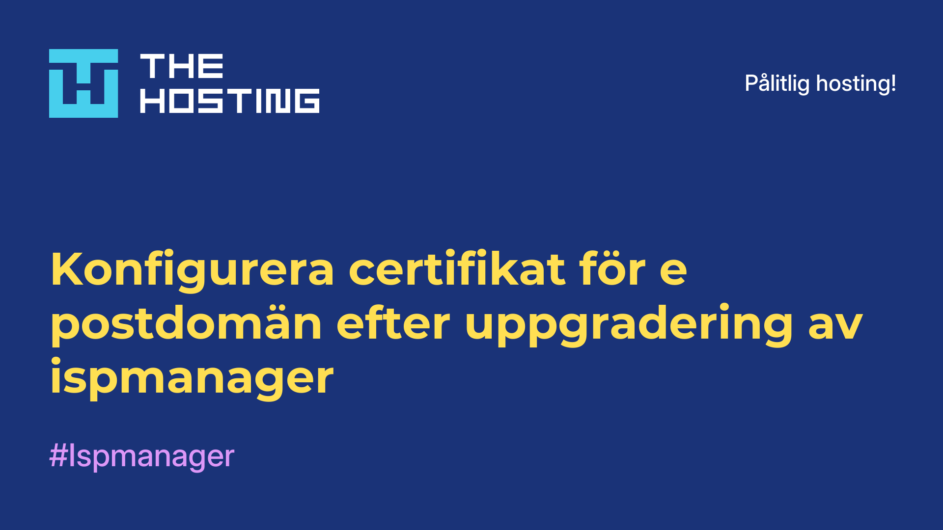 Konfigurera certifikat för e-postdomän efter uppgradering av ispmanager