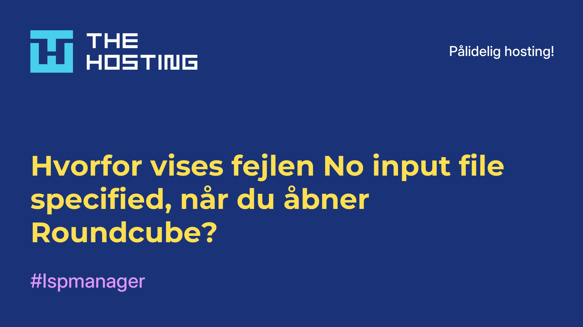 Hvorfor vises fejlen No input file specified, når du åbner Roundcube?
