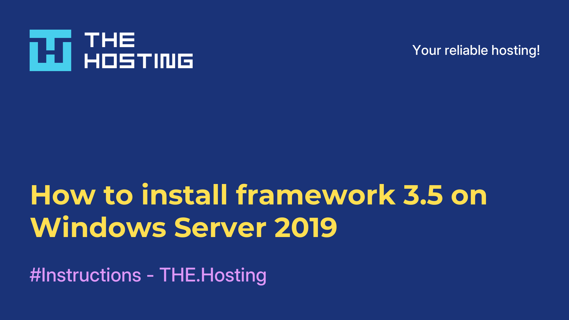 How to install framework 3.5 on Windows Server 2019